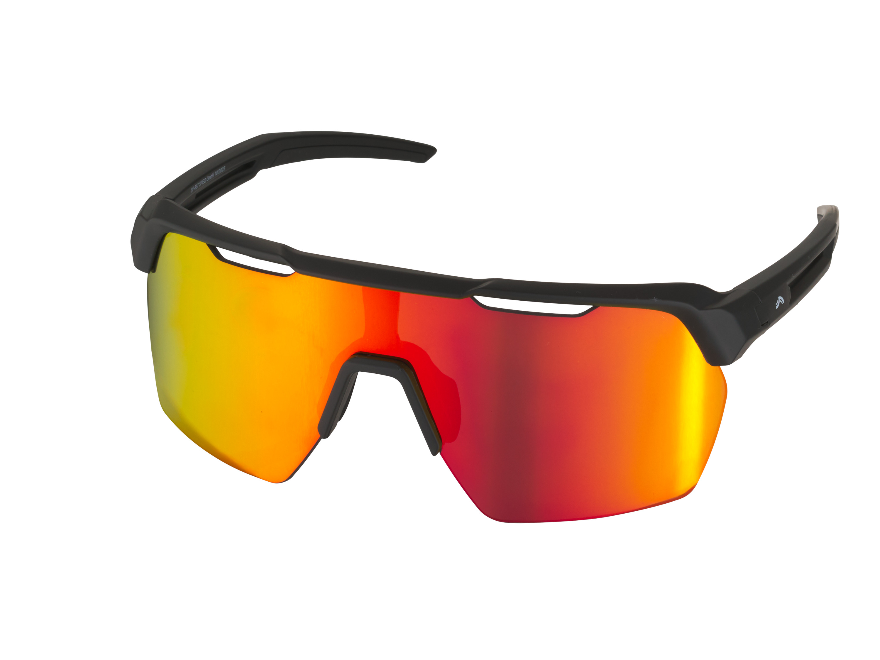 Crivit Okulary sportowe Pół ramki, Czarny/ pomarańczowy