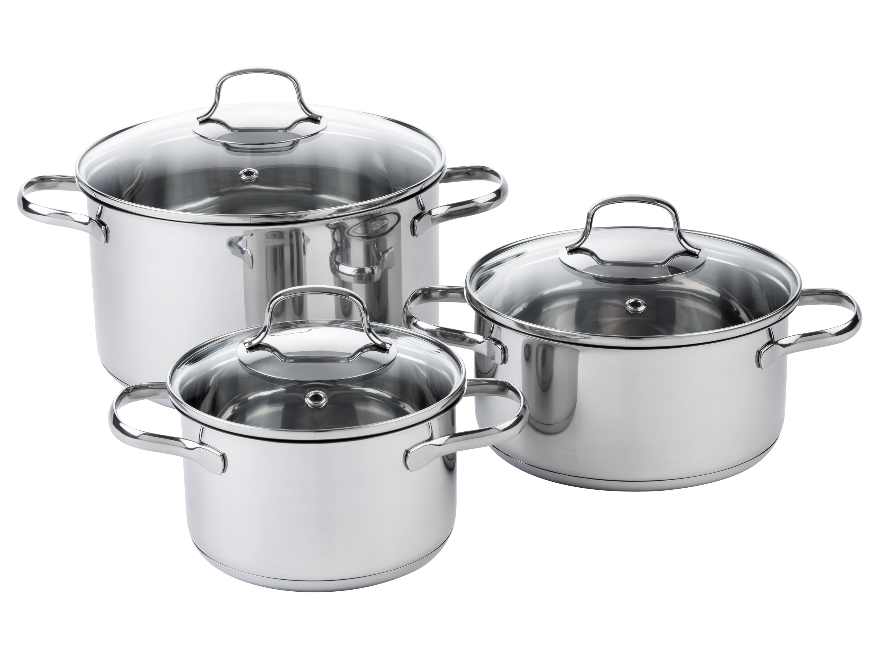 Livarno home Zestaw 3 garnków ze stali szlachetnej