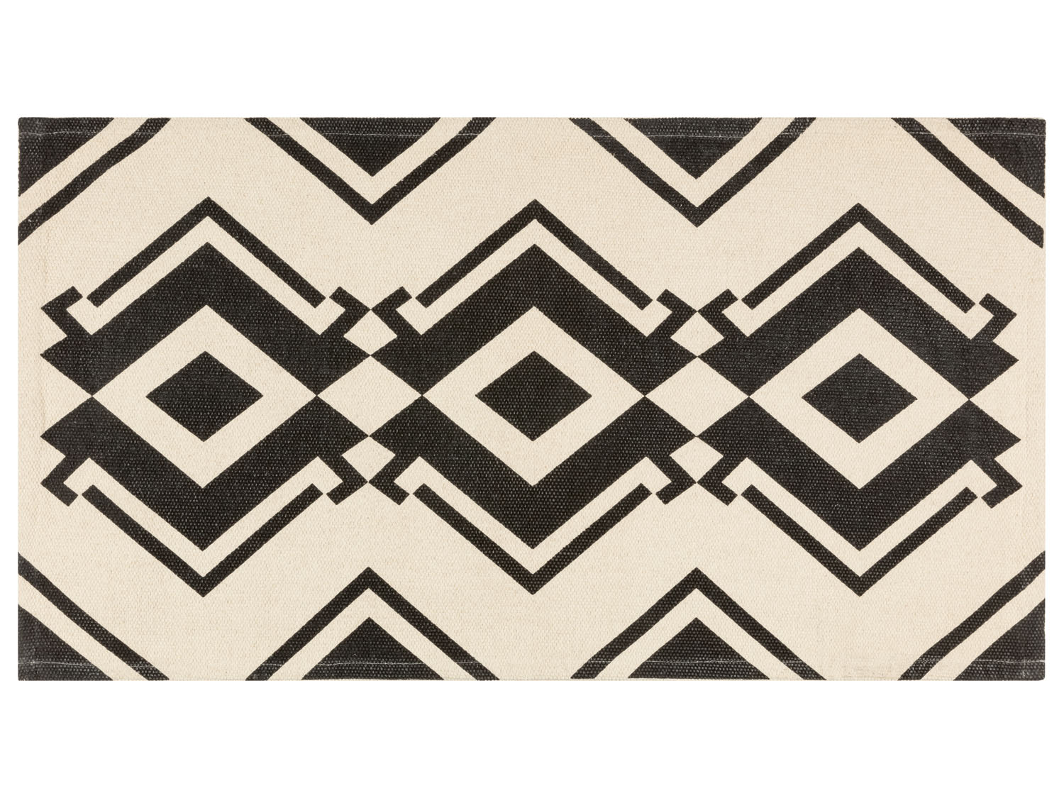 Livarno home Dywan z bawełny, 67 x 120 cm Czarny/kremowy