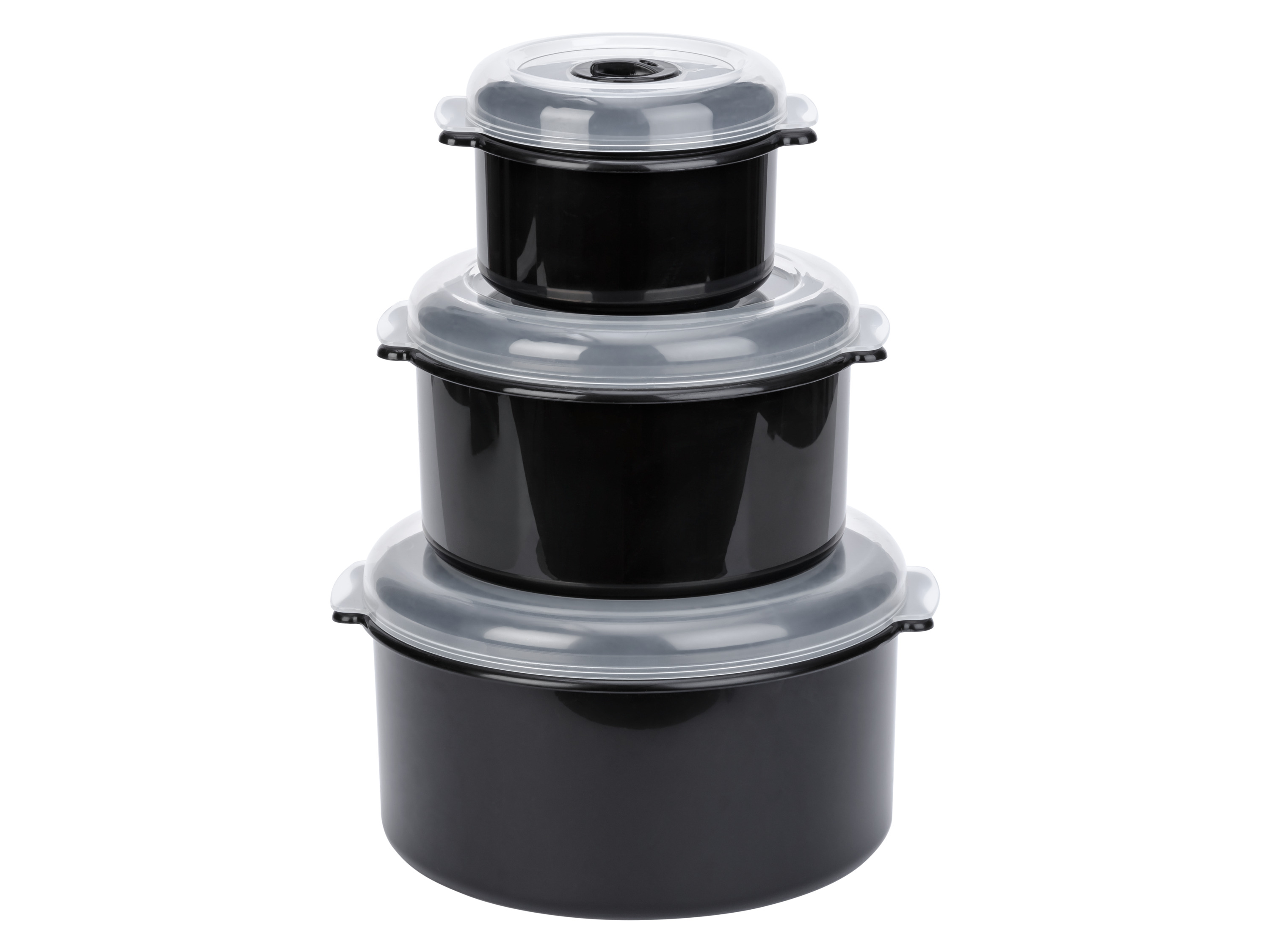 Livarno home Zestaw 3 pojemników do kuchenki mikrofalowej Czarny