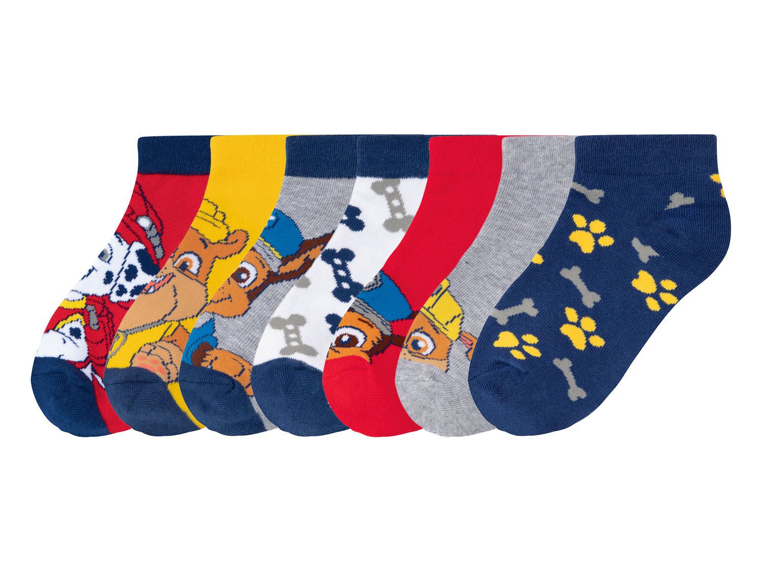 Stopki chłopięce z bohaterami bajek, 7 par Psi Patrol, 35-38