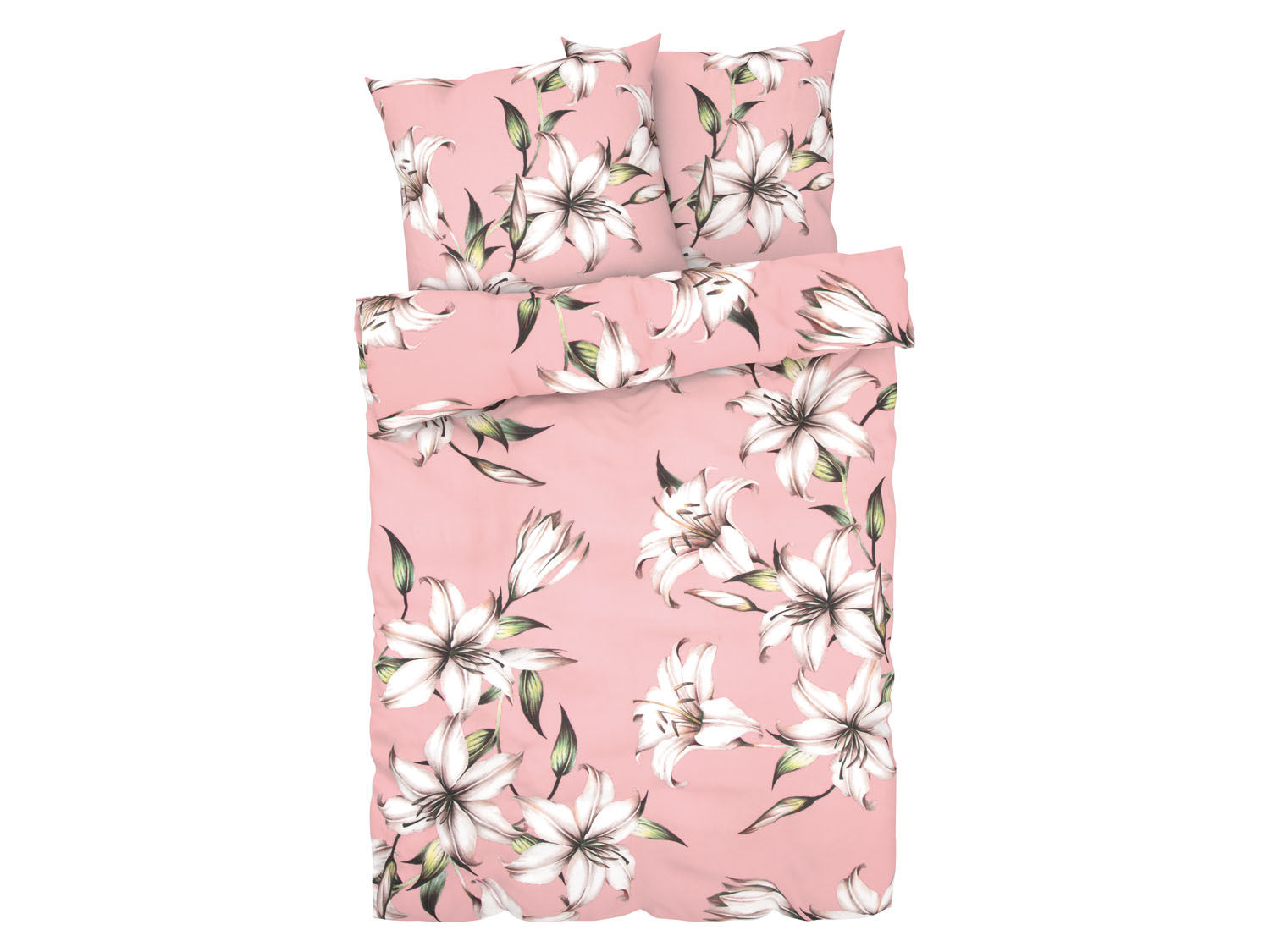 Livarno home Pościel z mikrowłókna satynowego, 160 x 200 cm Kwiaty/ różowy