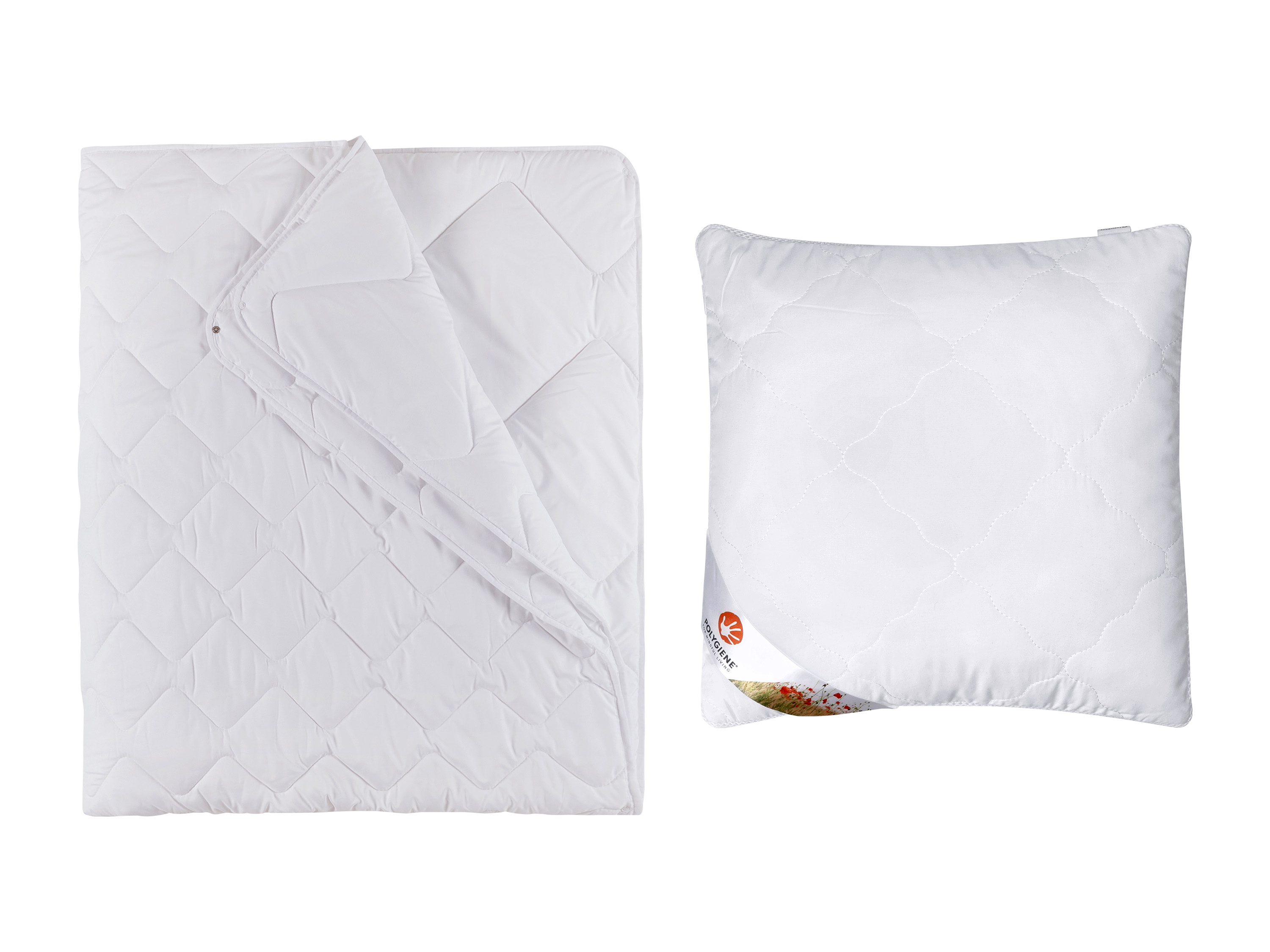 Livarno home Zestaw Dwuwarstwowa kołdra pikowana na 4 pory roku, 160 x 200 cm z poduszką Polygiene , 40 x 40 cm