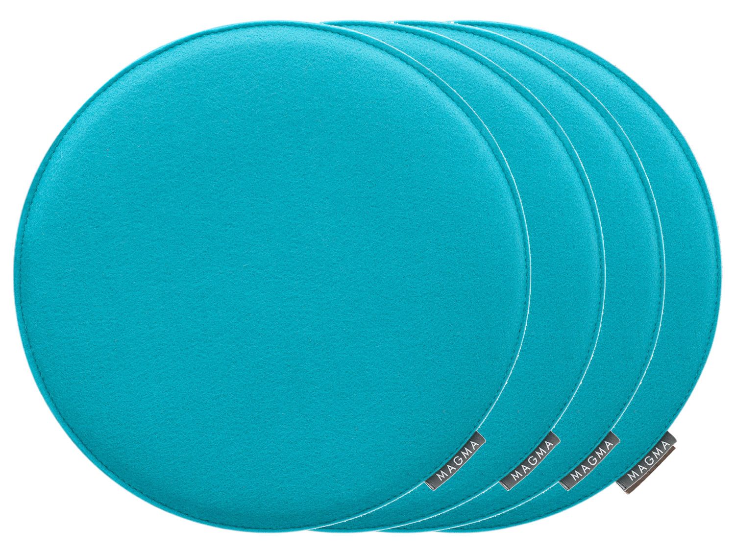 Komplet 4 poduszek na krzesło Magma Avaro Okrągły, Petrol