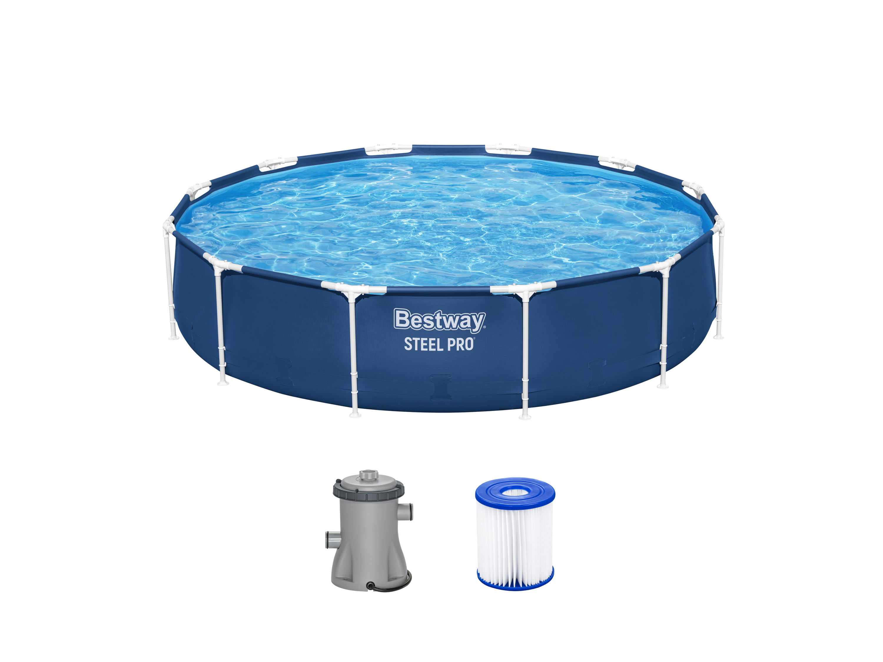 Bestway Basen stelażowy Steel Pro z pompą filtrującą, Ø 366 x 76 cm