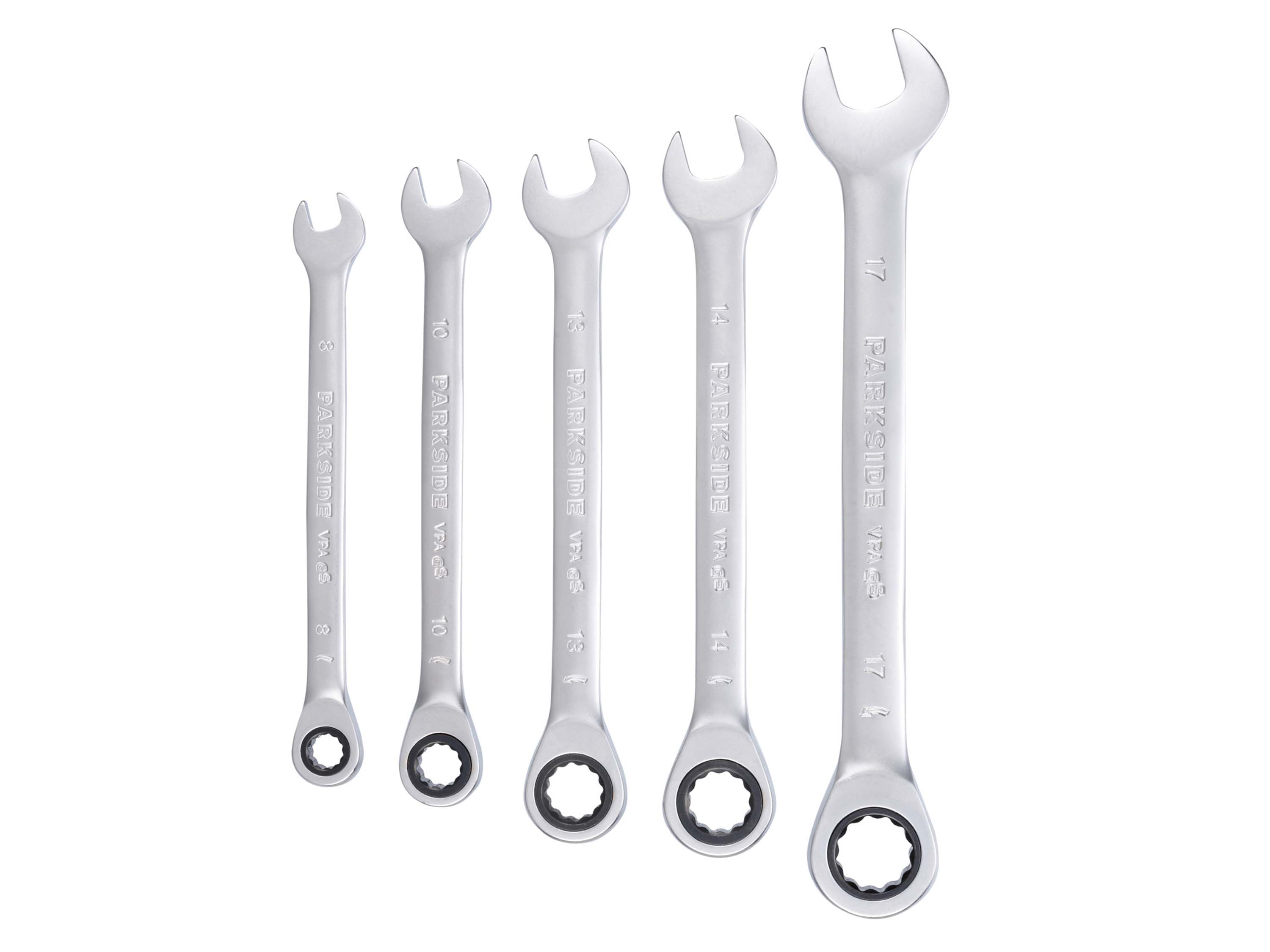 Parkside Komplet kluczy oczkowych z grzechotką