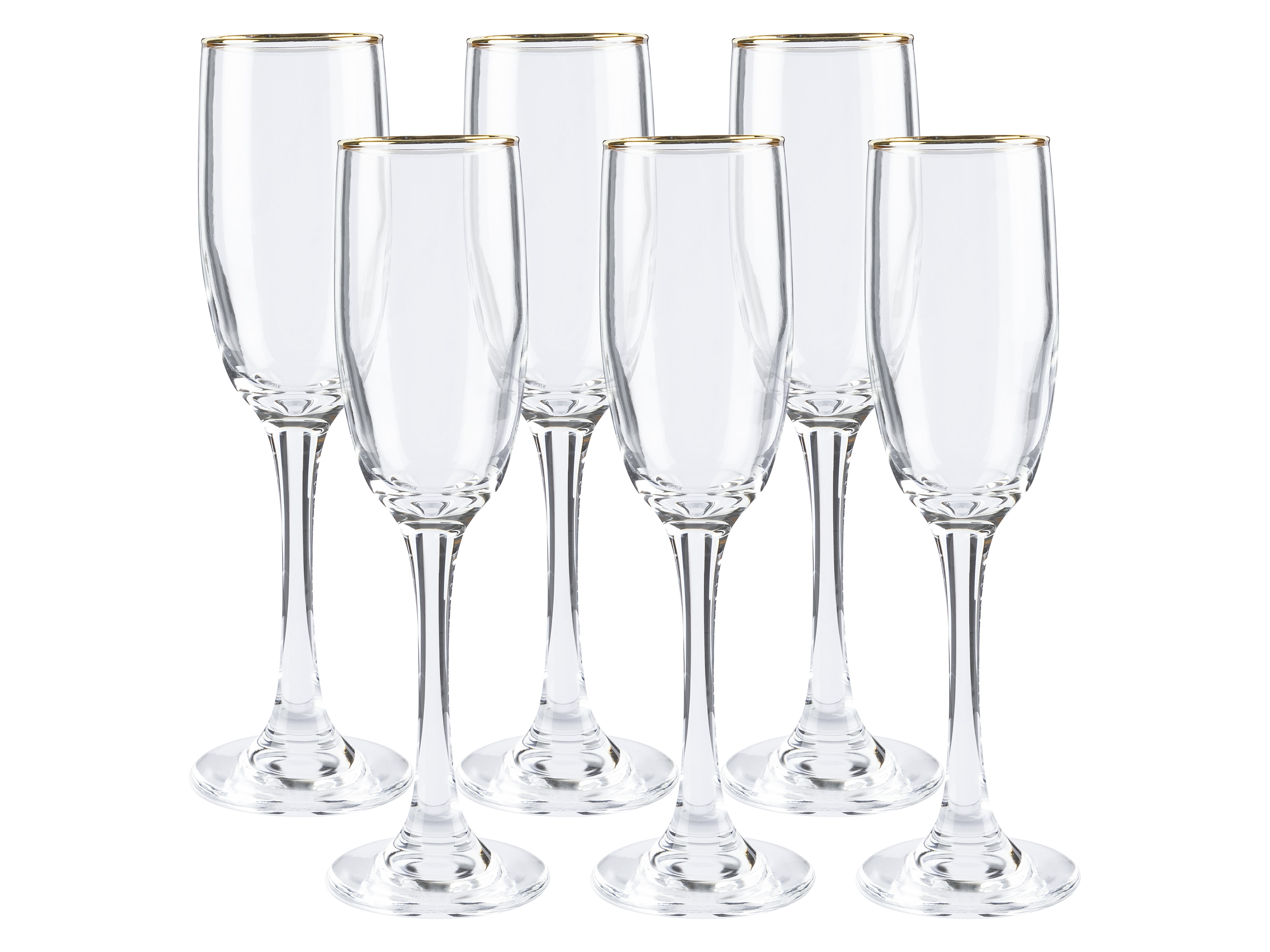 Ernesto Zestaw kieliszków ze złotą obwódką, 6 elementów Kieliszki do wina musującego