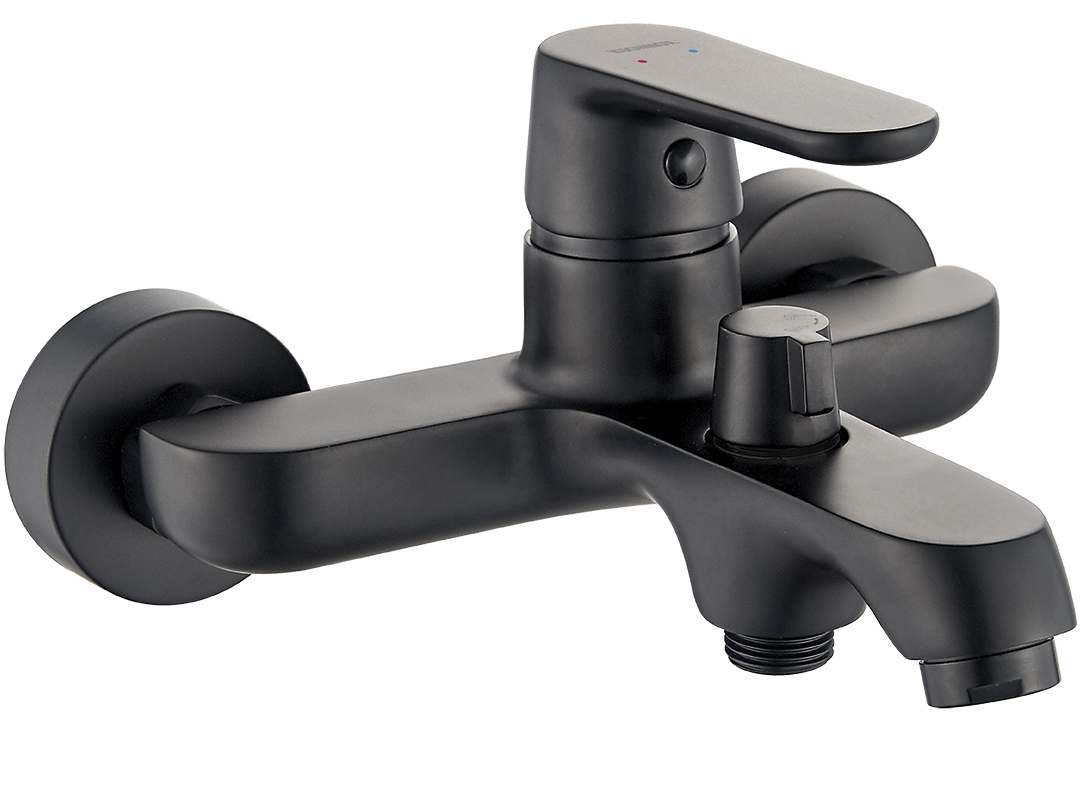 Darmowa Dostawa - Bateria wannowo-prysznicowa ścienna czarna Kuchinox Dima BQD710D