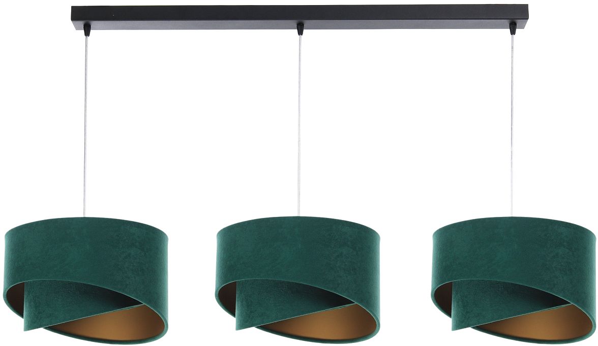 Darmowa Dostawa - Lampa wisząca 3x60 W czarna-zielona-złota BPS Koncept Galaxy 060L3003CZ