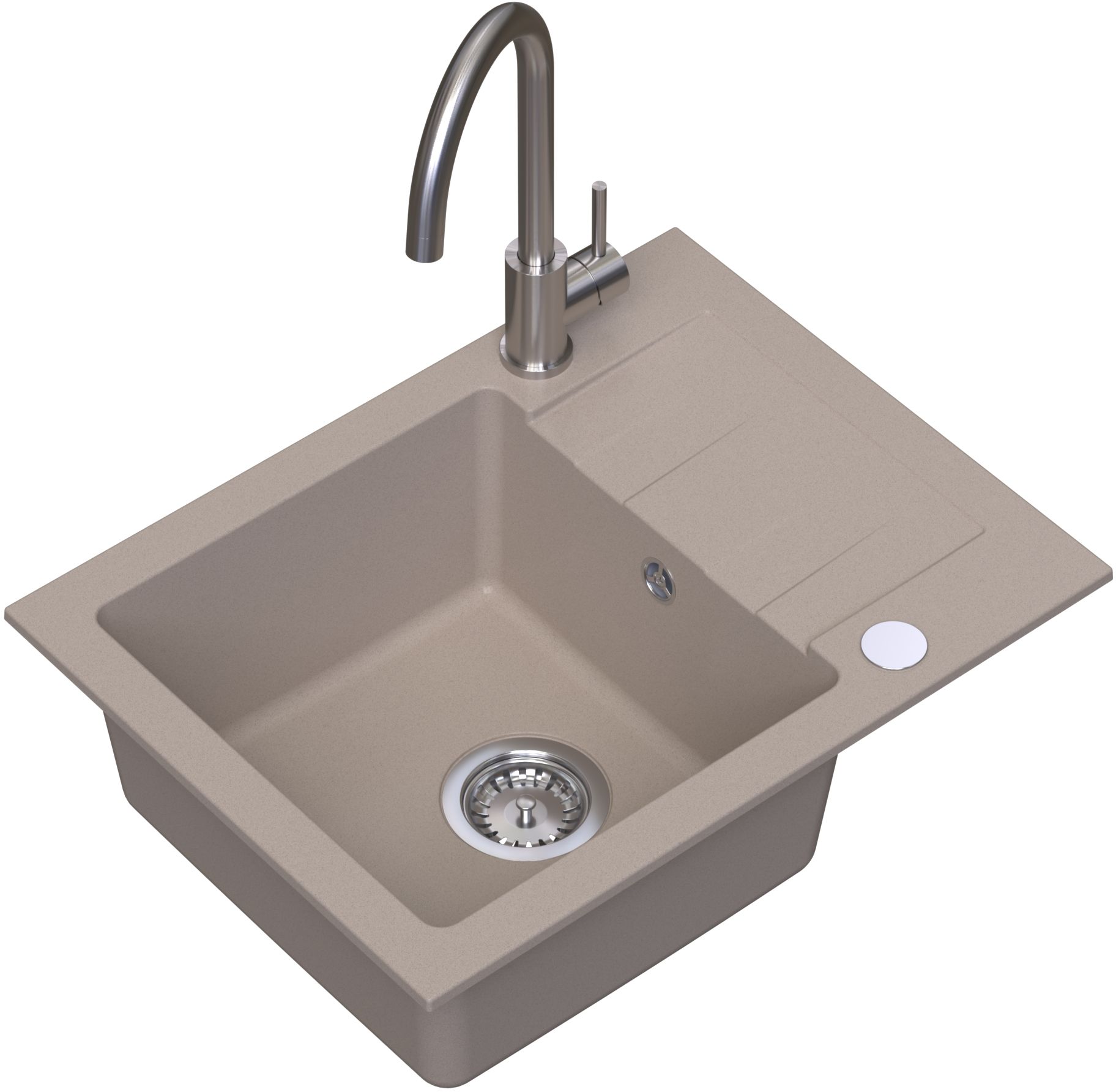 Darmowa Dostawa - Zlewozmywak z baterią beżowy/stal Ruvetti Minimini+ LP3200MM58440BEW