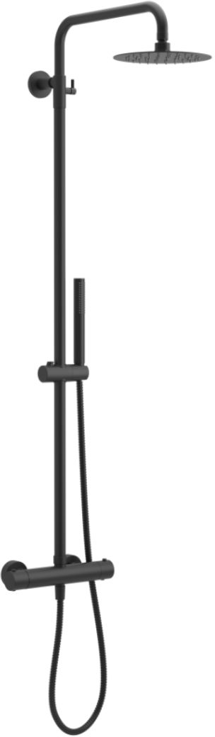 Darmowa Dostawa - Zestaw prysznicowy ścienny czarny Actima Round Termo ARACSY107BL