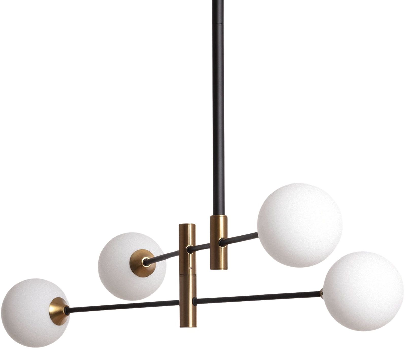 Darmowa Dostawa - Lampa wisząca 4x20 W czarna-złota-mleczna Abruzzo Milano ABR4KLWZ