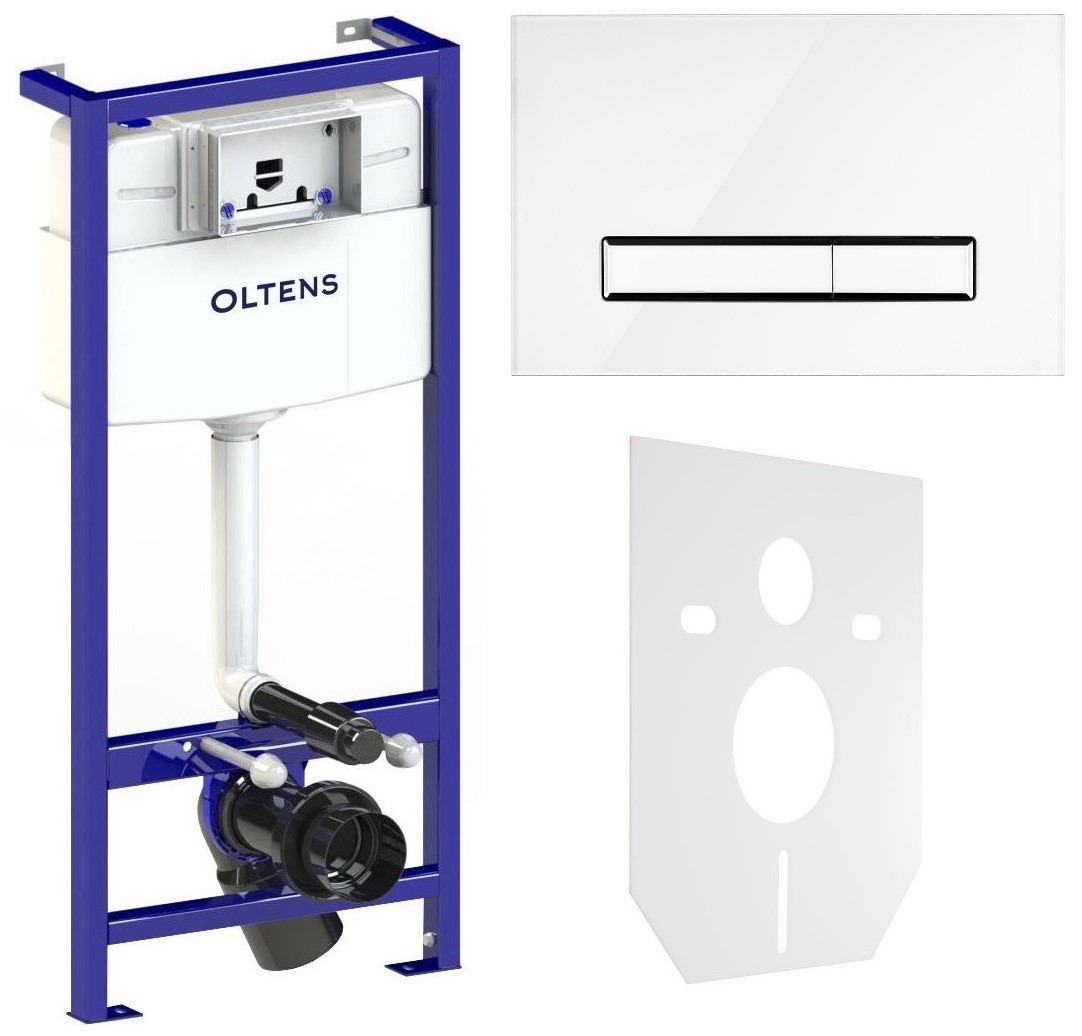 Darmowa Dostawa - Stelaż podtynkowy z przyciskiem i uszczelką do miski wc wiszącej Oltens Triberg abset2060