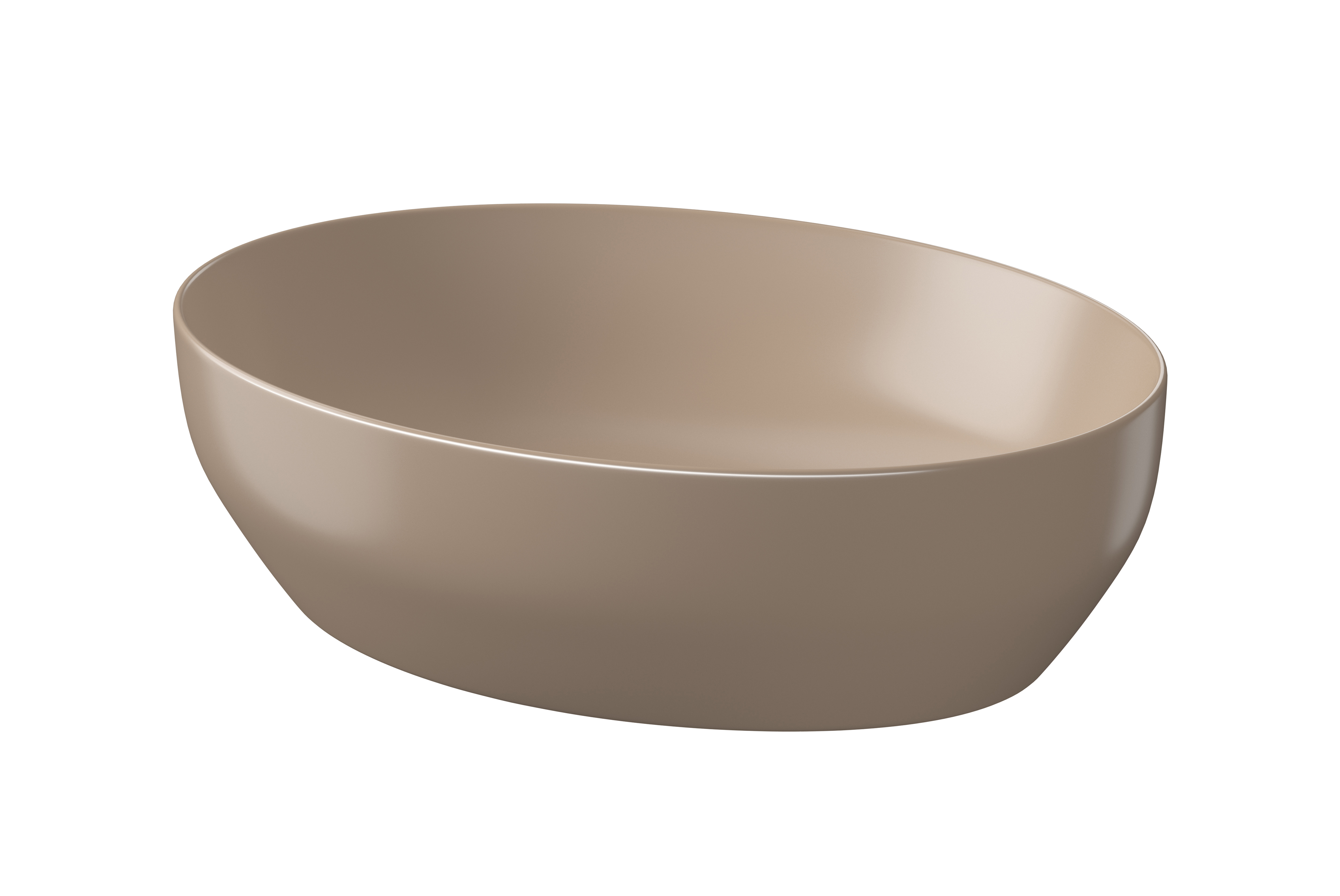 Darmowa Dostawa - Umywalka 50.5x38.5 cm owalna nablatowa brąz/beż Cersanit Larga K677052