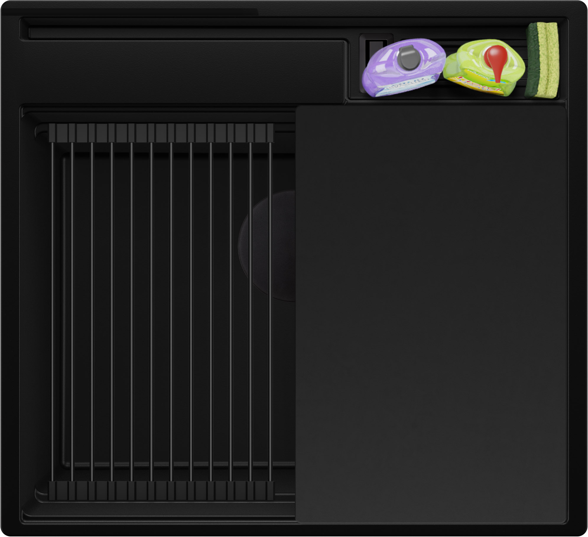 Darmowa Dostawa - Zlewozmywak granitowy 58x53 cm czarny Primagran Oslo OOOCKC001