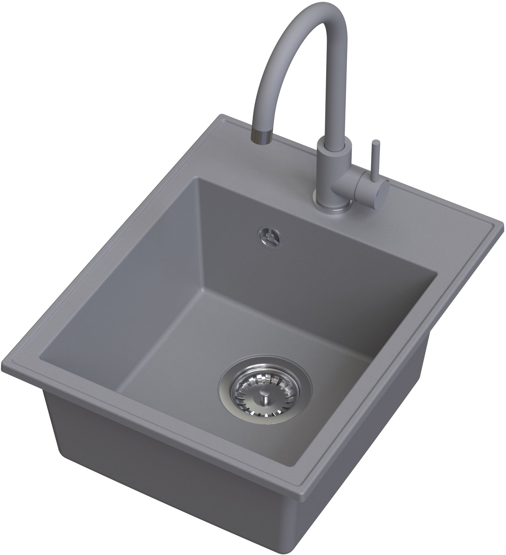 Darmowa Dostawa - Zlewozmywak z baterią szary/ Ruvetti Tito Box LP3200TB4050GRW