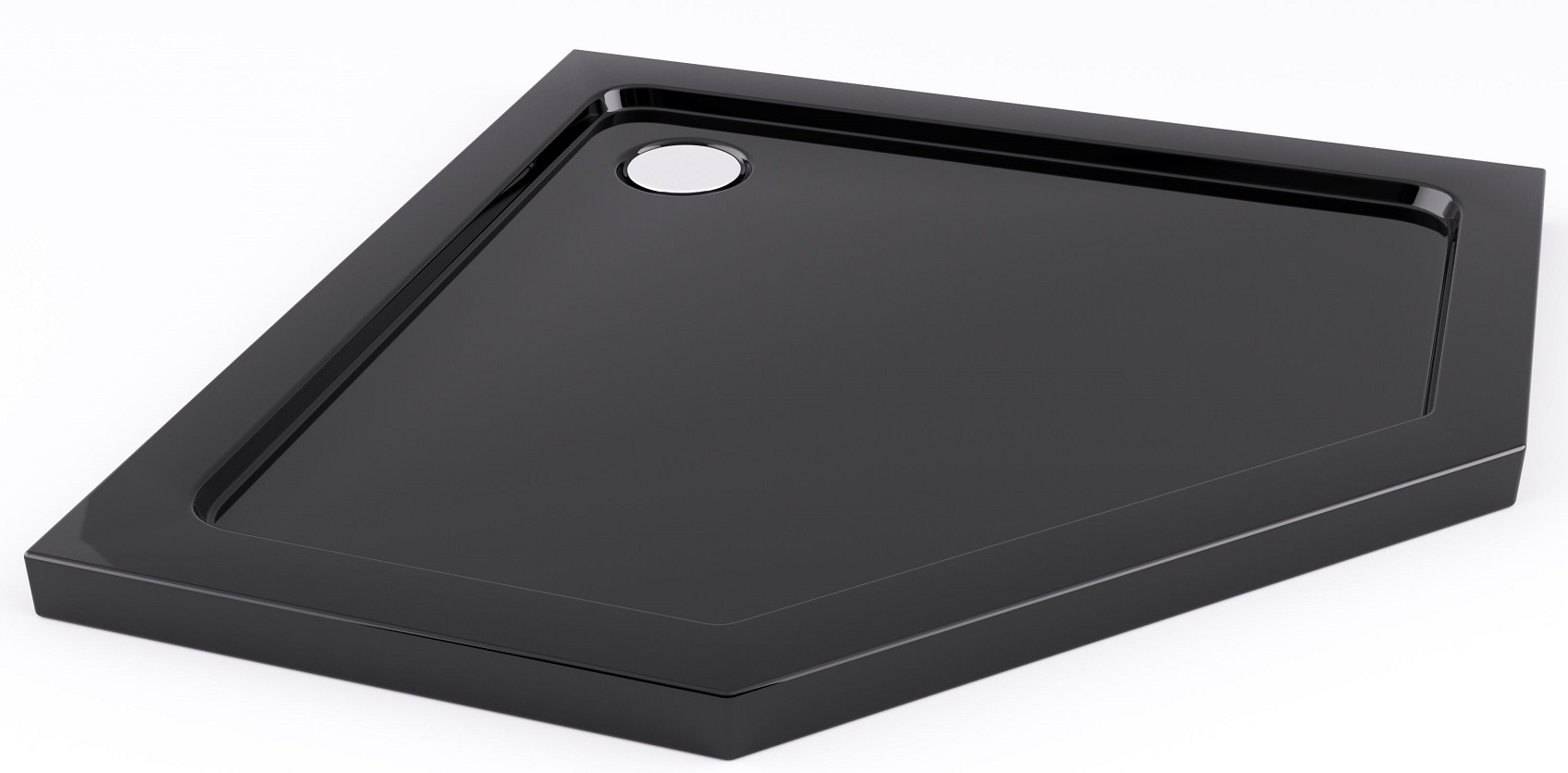 Darmowa Dostawa - Brodzik pięciokątny 90x90 cm czarny Rea Diamond REAK8543