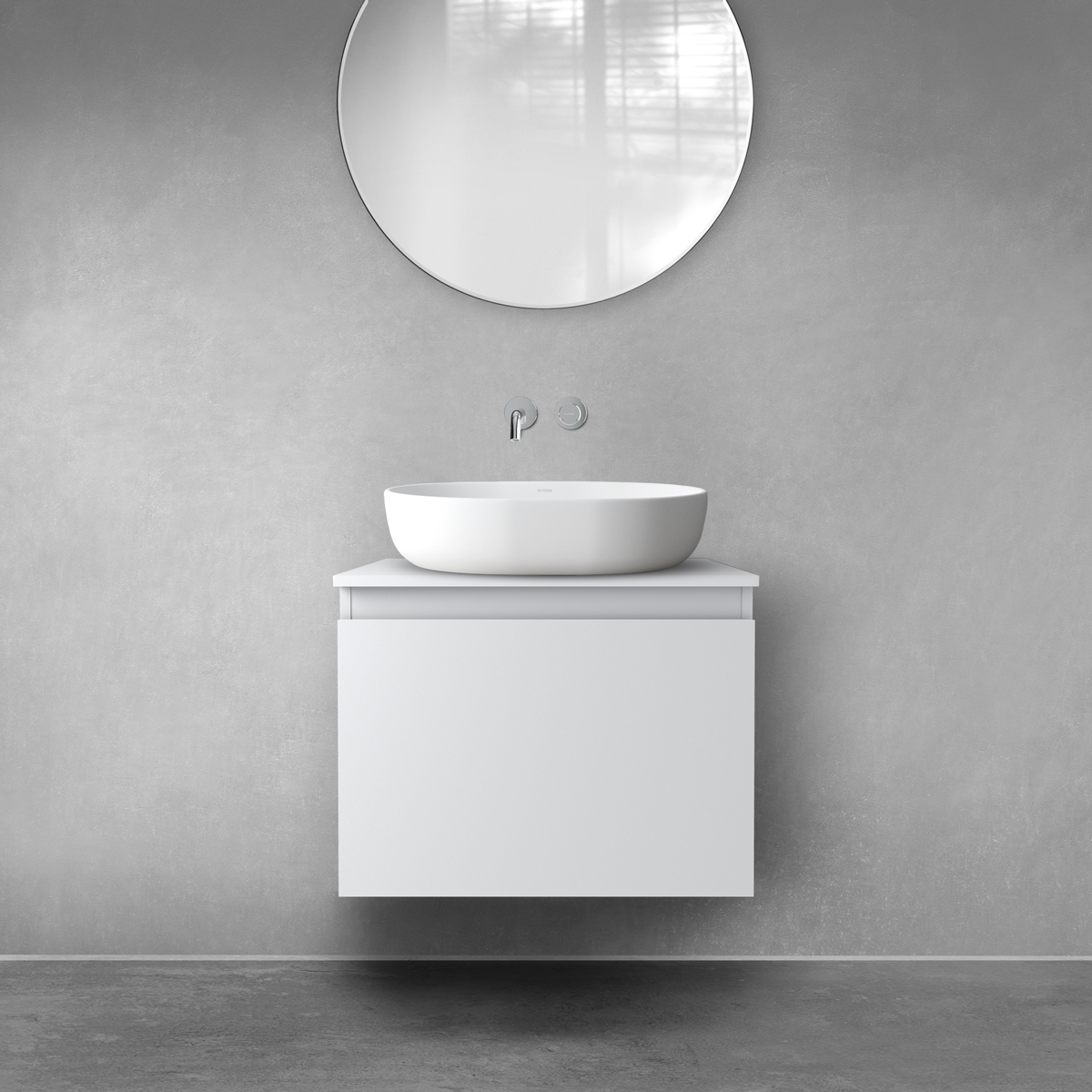 Darmowa Dostawa - Szafka z blatem 60x46.4x48.6 cm podumywalkowa wisząca szara Oltens Vernal 68104700