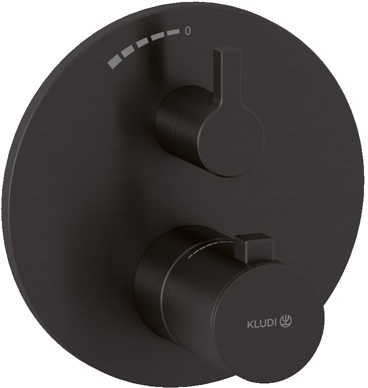 Darmowa Dostawa - Bateria prysznicowa podtynkowa z termostatem czarna Kludi Nova Fonte Puristic 20885N215