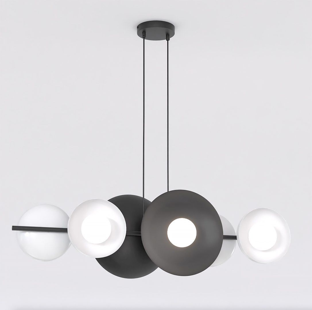 Darmowa Dostawa - Lampa wisząca 6x8 W biała-czarna Emibig Volum 6 BL White 14846