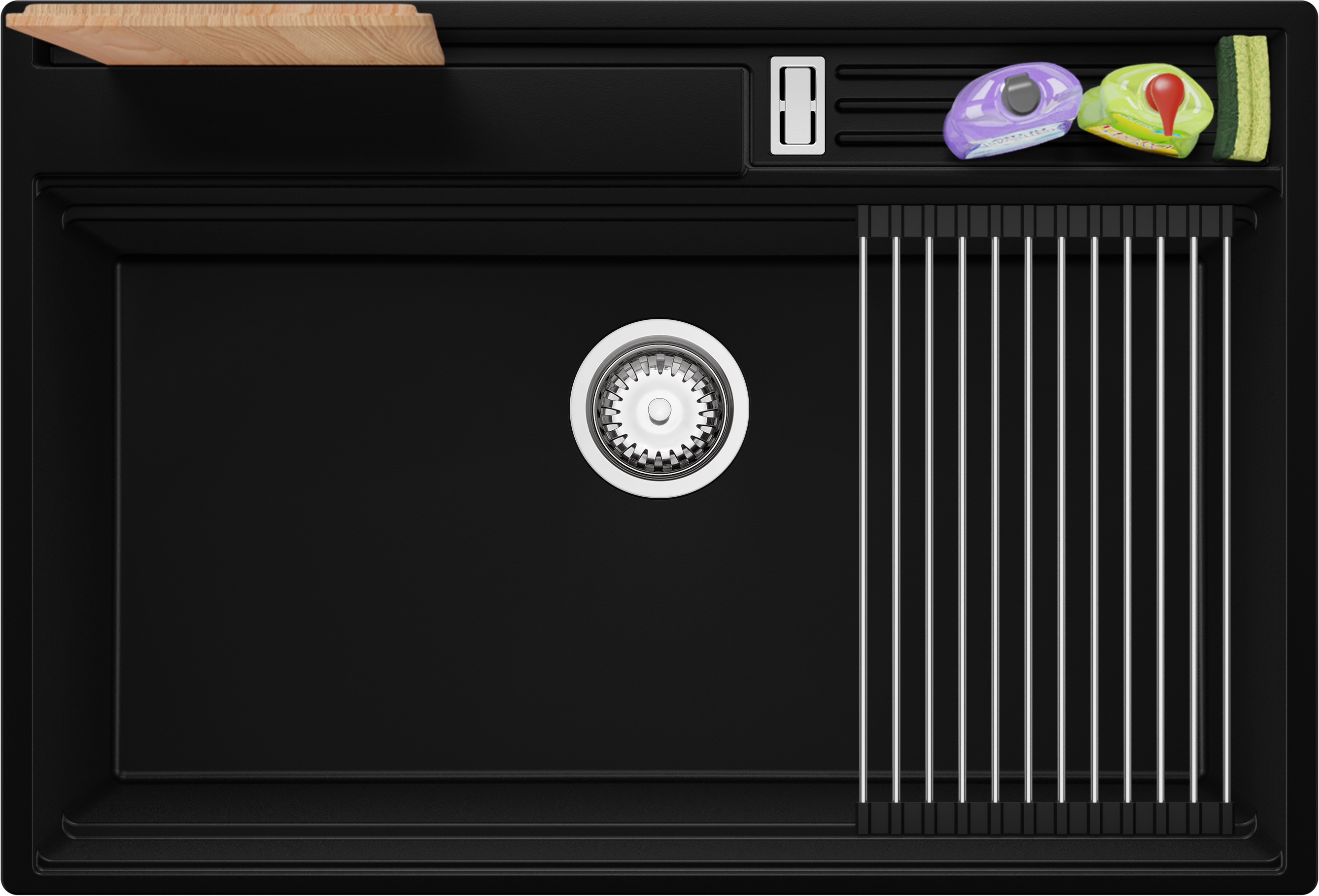 Darmowa Dostawa - Zlewozmywak granitowy 78x53 cm czarny Primagran Oslo OOOHKC001