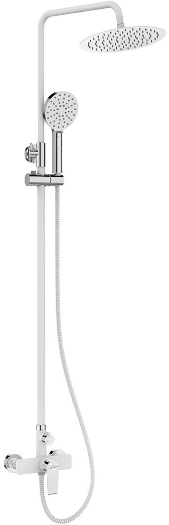 Darmowa Dostawa - Zestaw prysznicowy ścienny z deszczownicą biały Laveo Largo PAH60OB