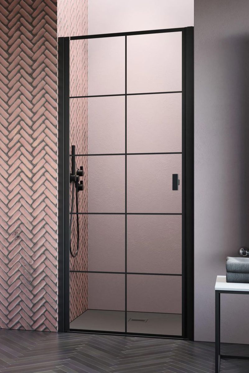 Darmowa Dostawa - Drzwi prysznicowe 100 cm uchylne Radaway Nes 8 Black DWJ I Factory 100761005455L