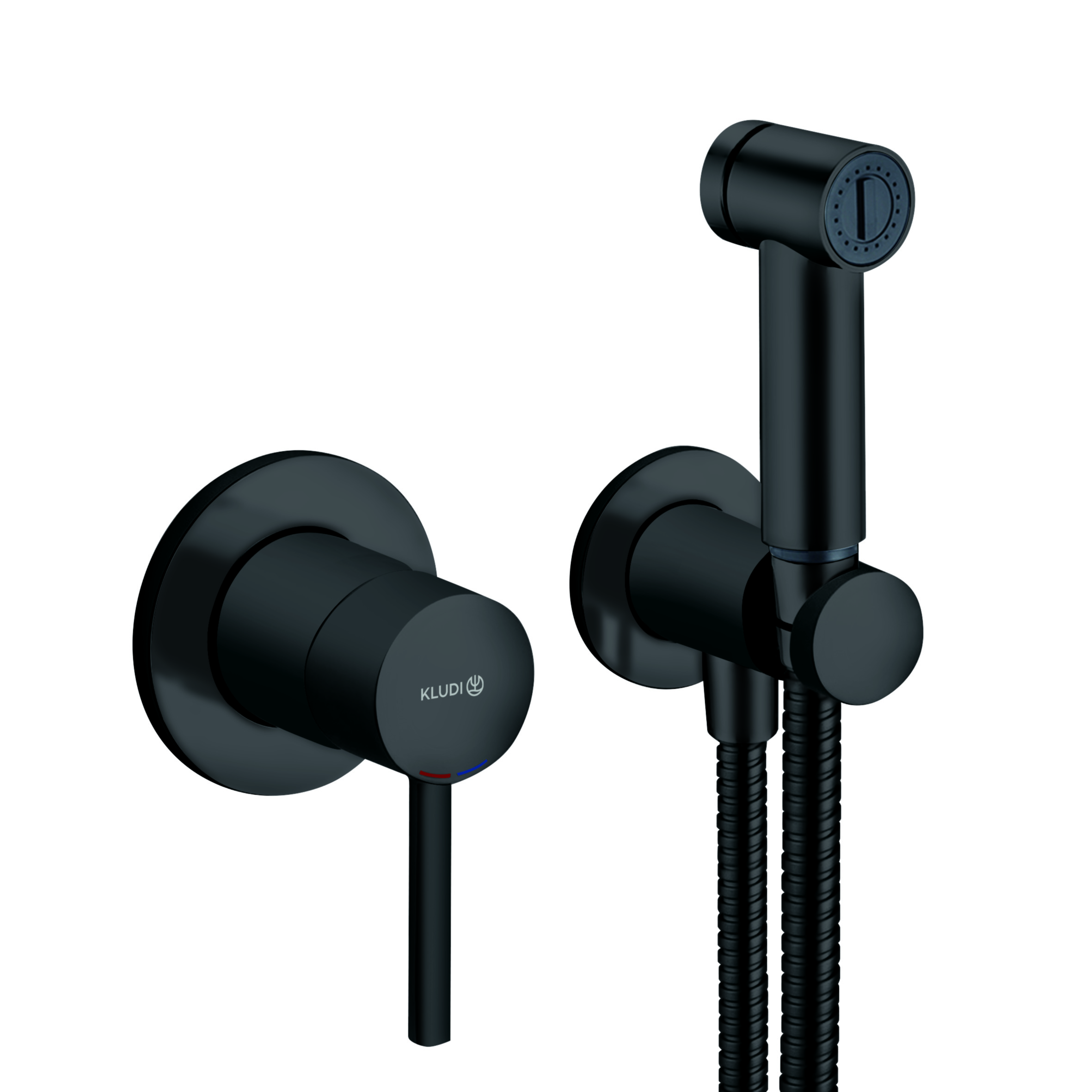 Darmowa Dostawa - Bateria bidetowa z zestawem prysznicowym podtynkowa czarna Kludi Bozz 389983976