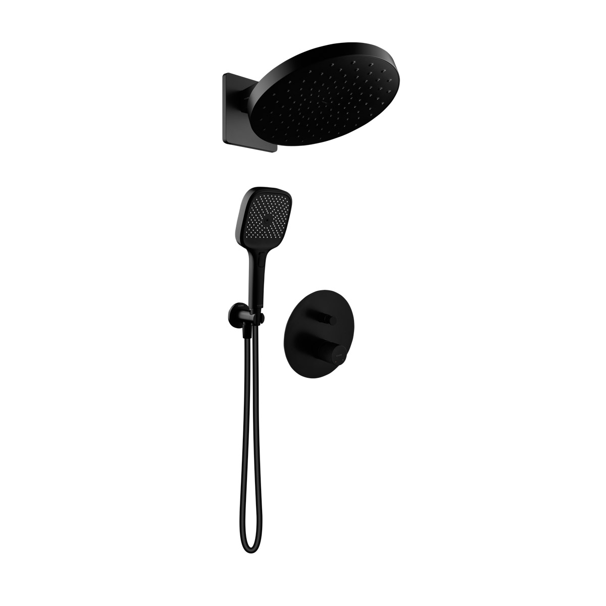 Darmowa Dostawa - Zestaw wannowo-prysznicowy podtynkowy termostatyczny z deszczownicą czarny Ksuro 02 17012030