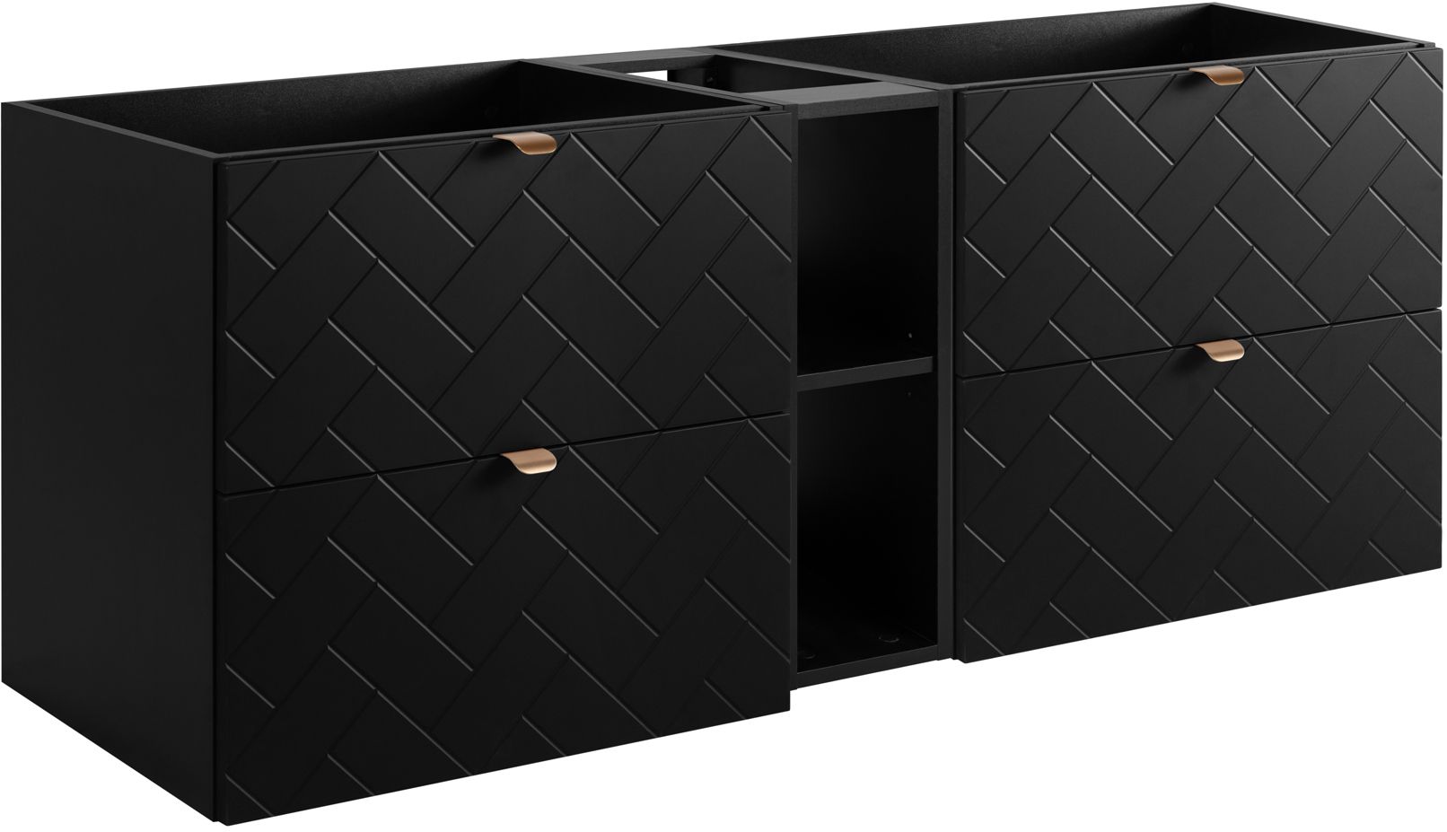 Darmowa Dostawa - Zestaw mebli łazienkowych 140x46x60.7 cm podumywalkowa wisząca czarna Rodan Trend abset10923