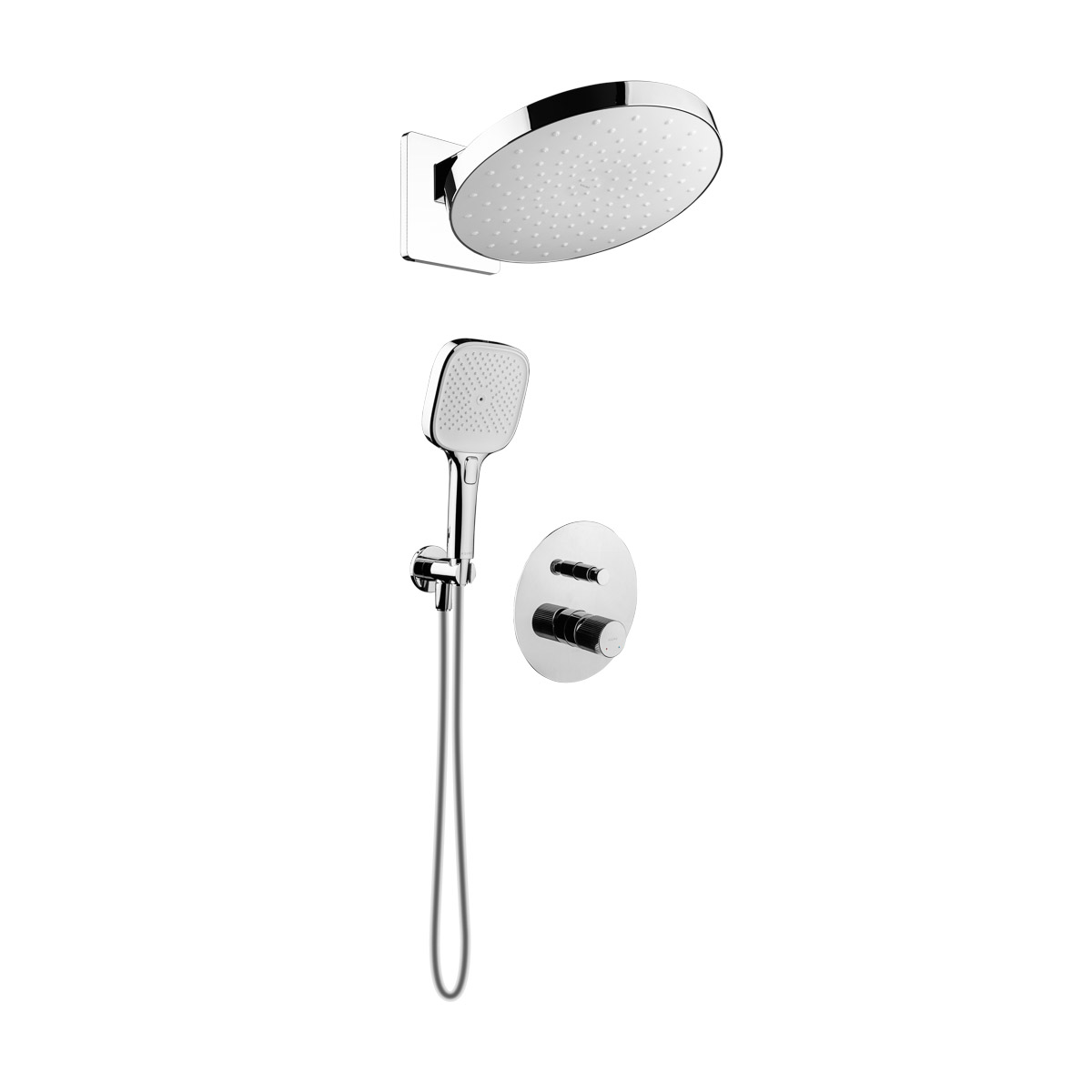 Darmowa Dostawa - Zestaw wannowo-prysznicowy podtynkowy z deszczownicą chrom Ksuro 02 17012010