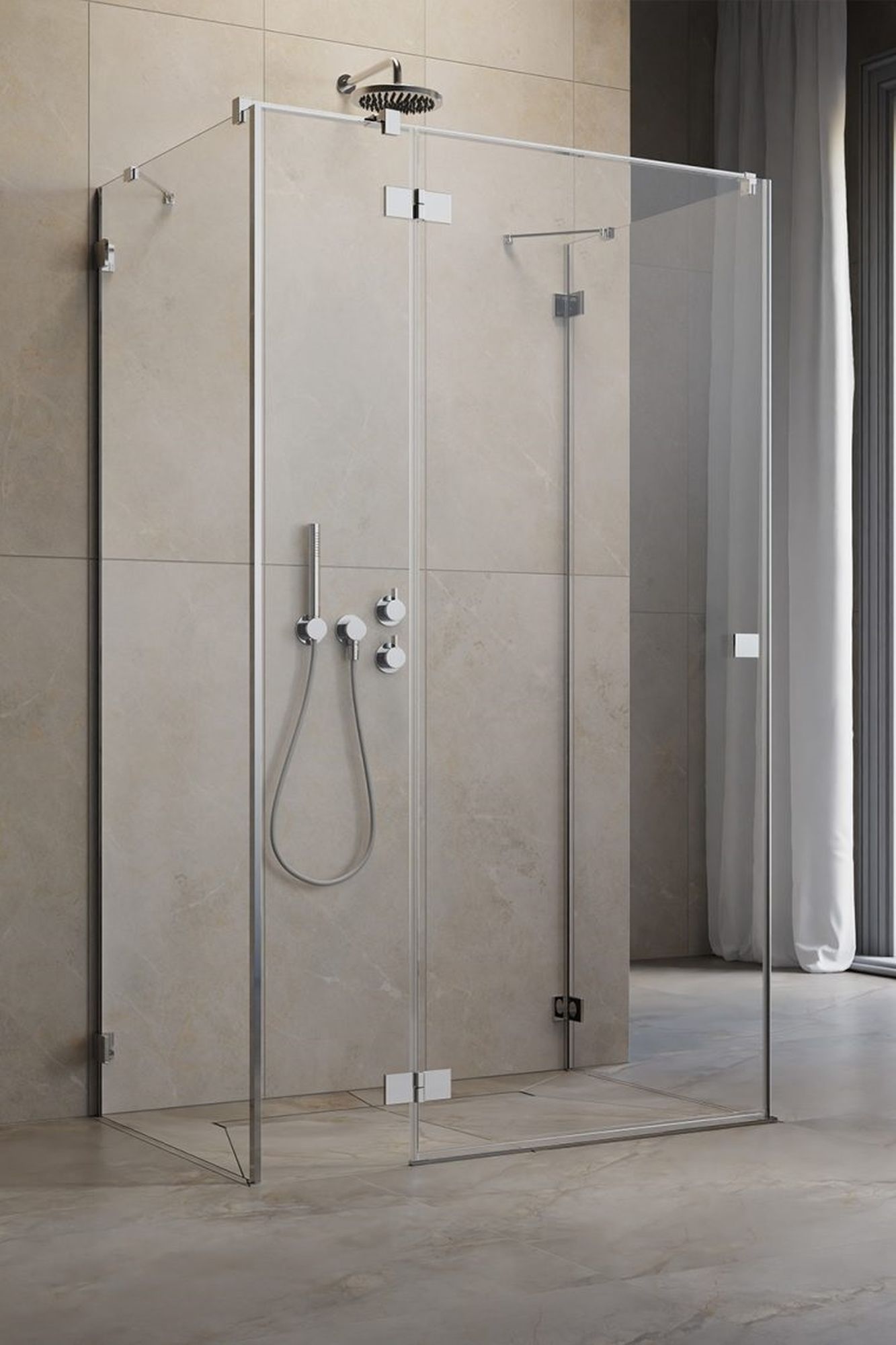 Darmowa Dostawa - Drzwi prysznicowe 90 cm uchylne Radaway Essenza Pro KDJ+S 100973900101L