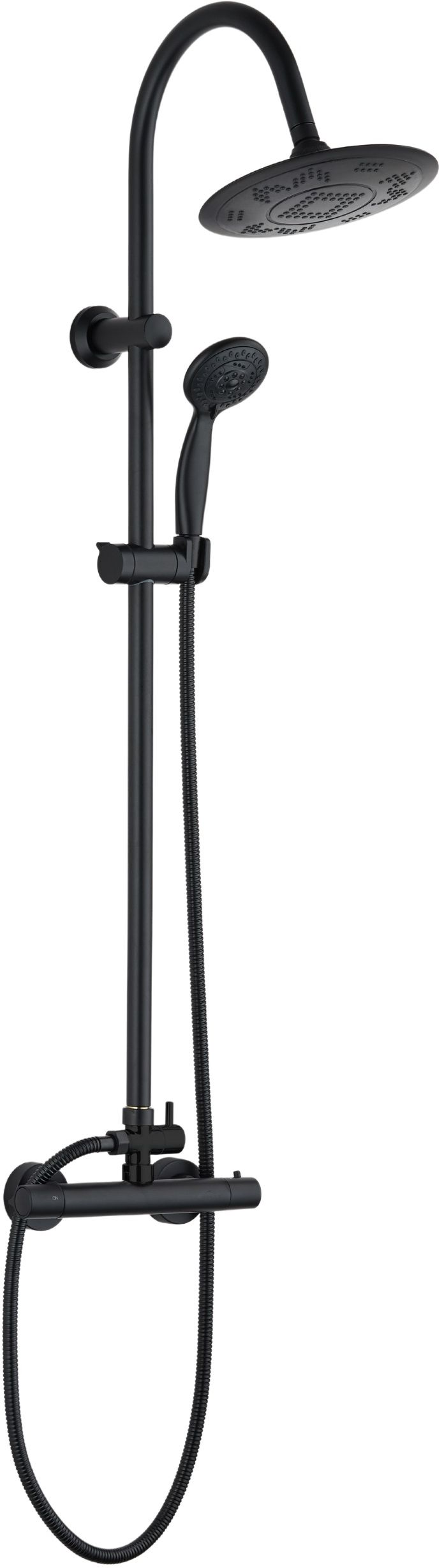 Darmowa Dostawa - Zestaw prysznicowy ścienny z deszczownicą czarny Invena Gracja AU15D04