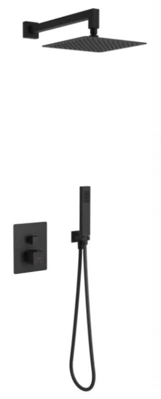 Darmowa Dostawa - Zestaw wannowo-prysznicowy podtynkowy termostatyczny z deszczownicą czarny Excellent Keria AREXSET2048BL
