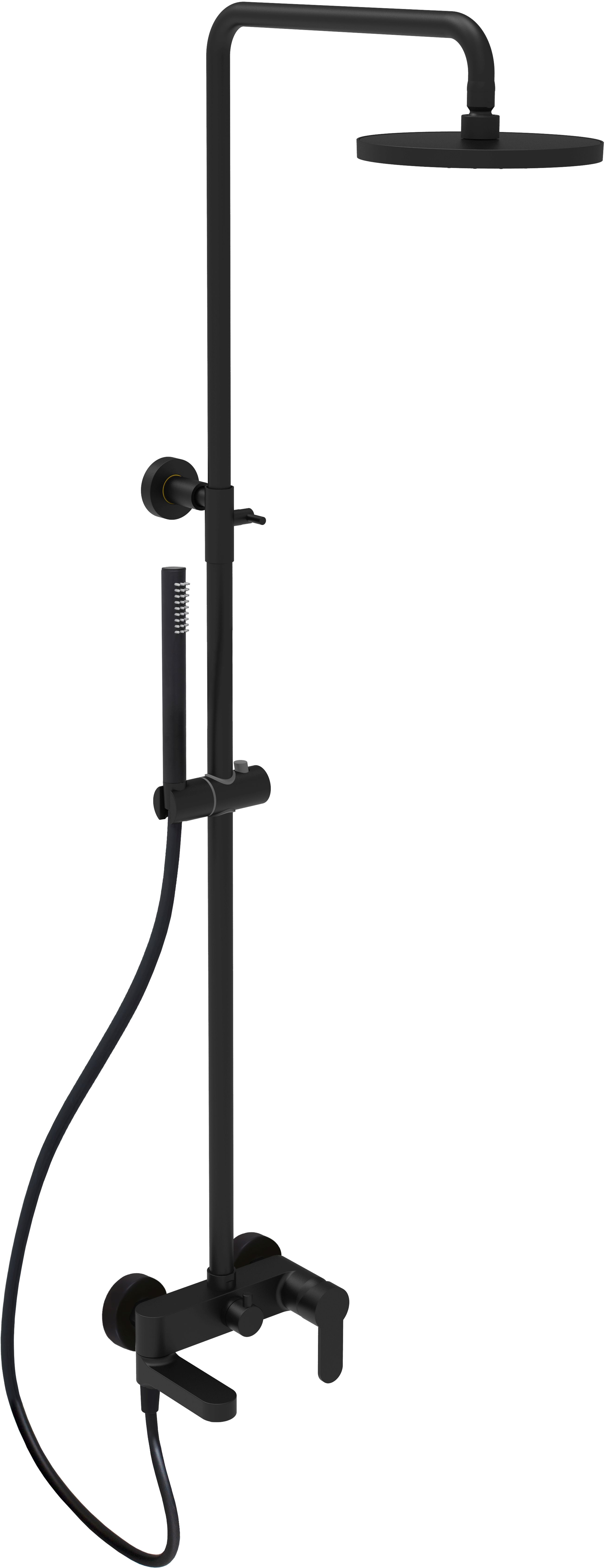 Darmowa Dostawa - Zestaw wannowo-prysznicowy ścienny z deszczownicą czarny Paffoni Blu ZCOL632NO