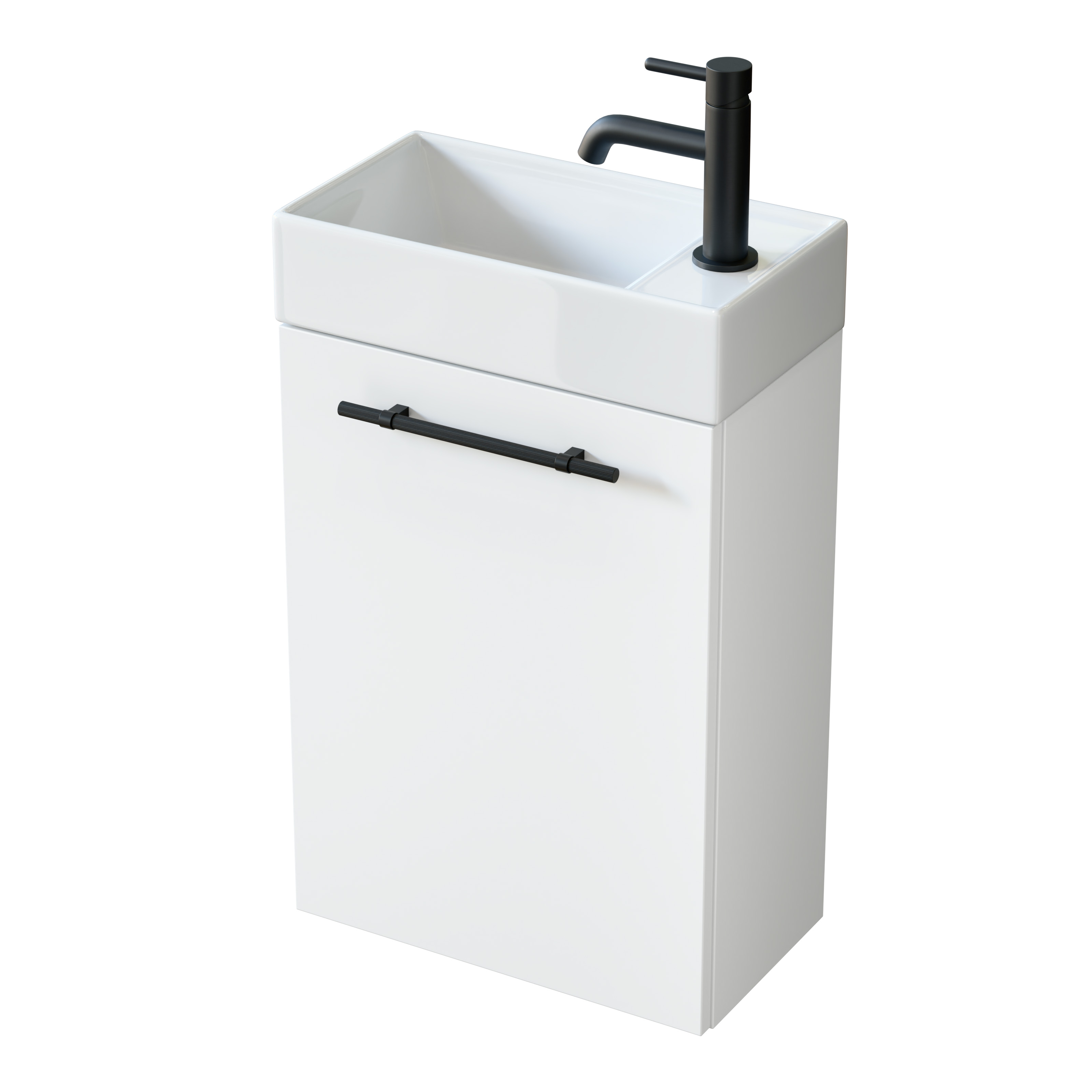 Darmowa Dostawa - Umywalka z szafką i uchwytami 40.5 cm białą Uptrend Nava 004SU4001TR41355