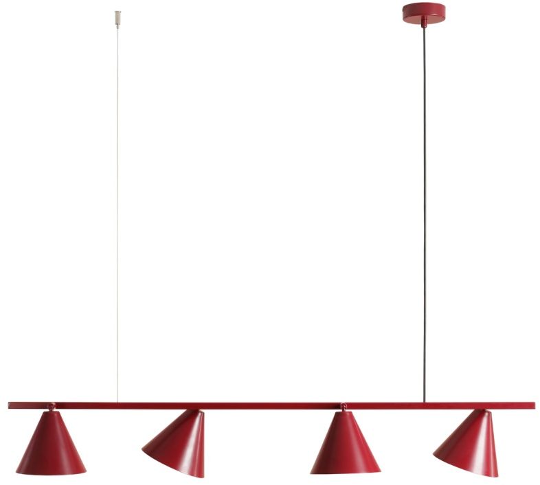 Darmowa Dostawa - Lampa wisząca 4x15 W czerwona Aldex Form 1108L15