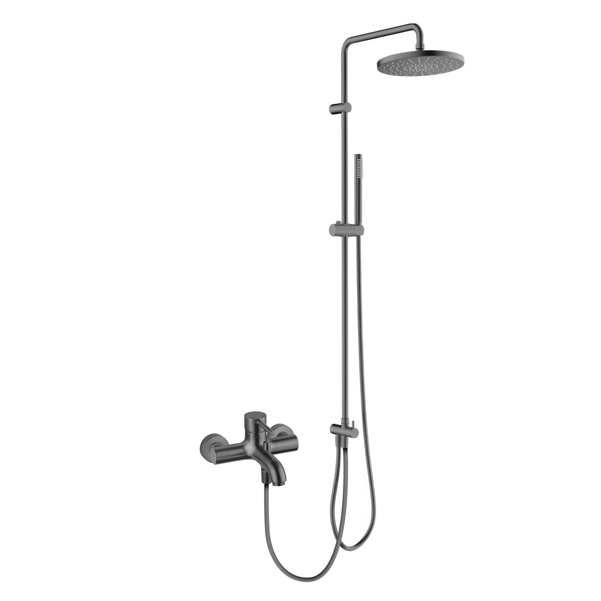 Darmowa Dostawa - Zestaw wannowo-prysznicowy ścienny z deszczownicą grafit Oltens Molle 36046400