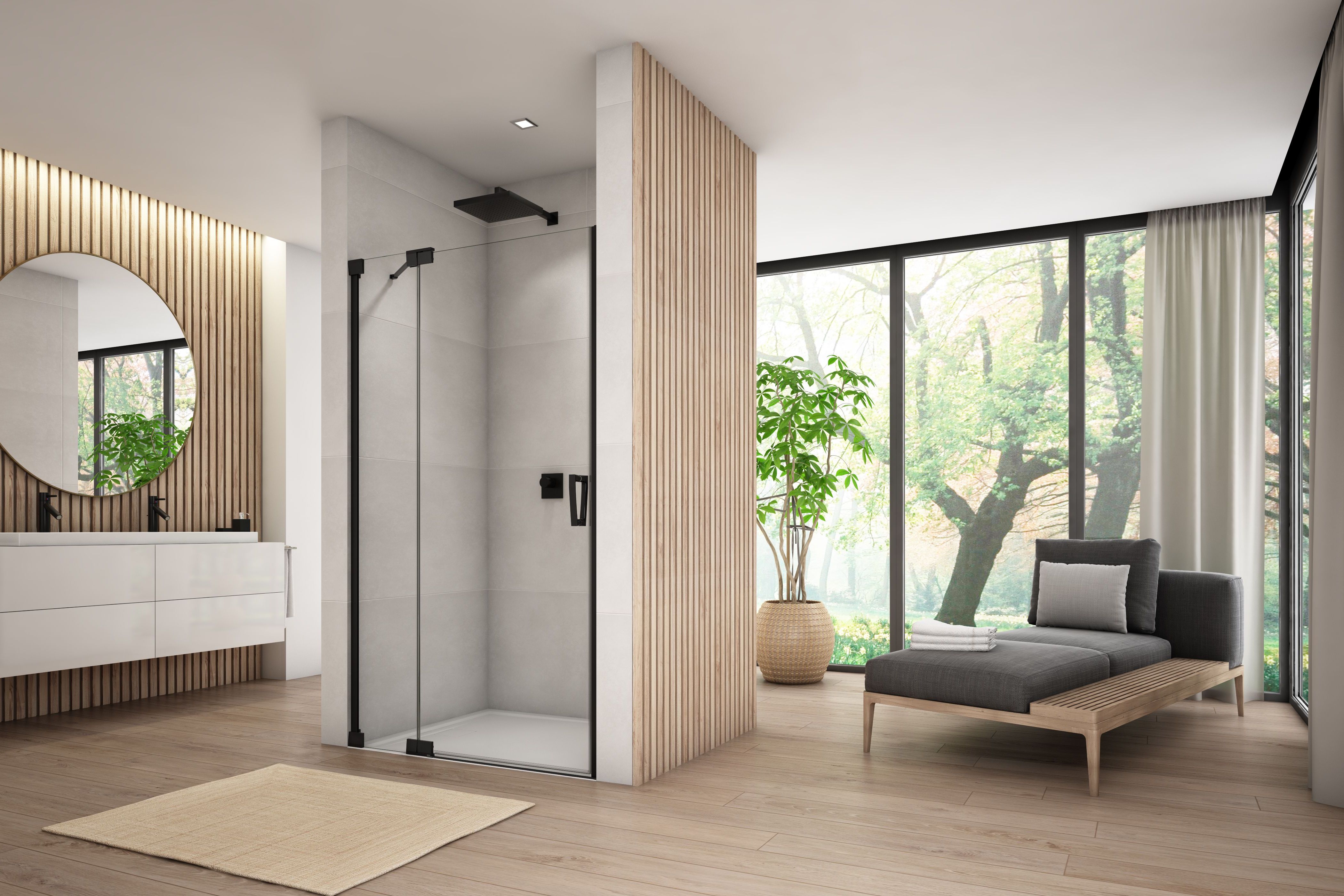 Darmowa Dostawa - Drzwi prysznicowe 110 cm uchylne do ścianki bocznej Ronal Cadura CA13G1100607