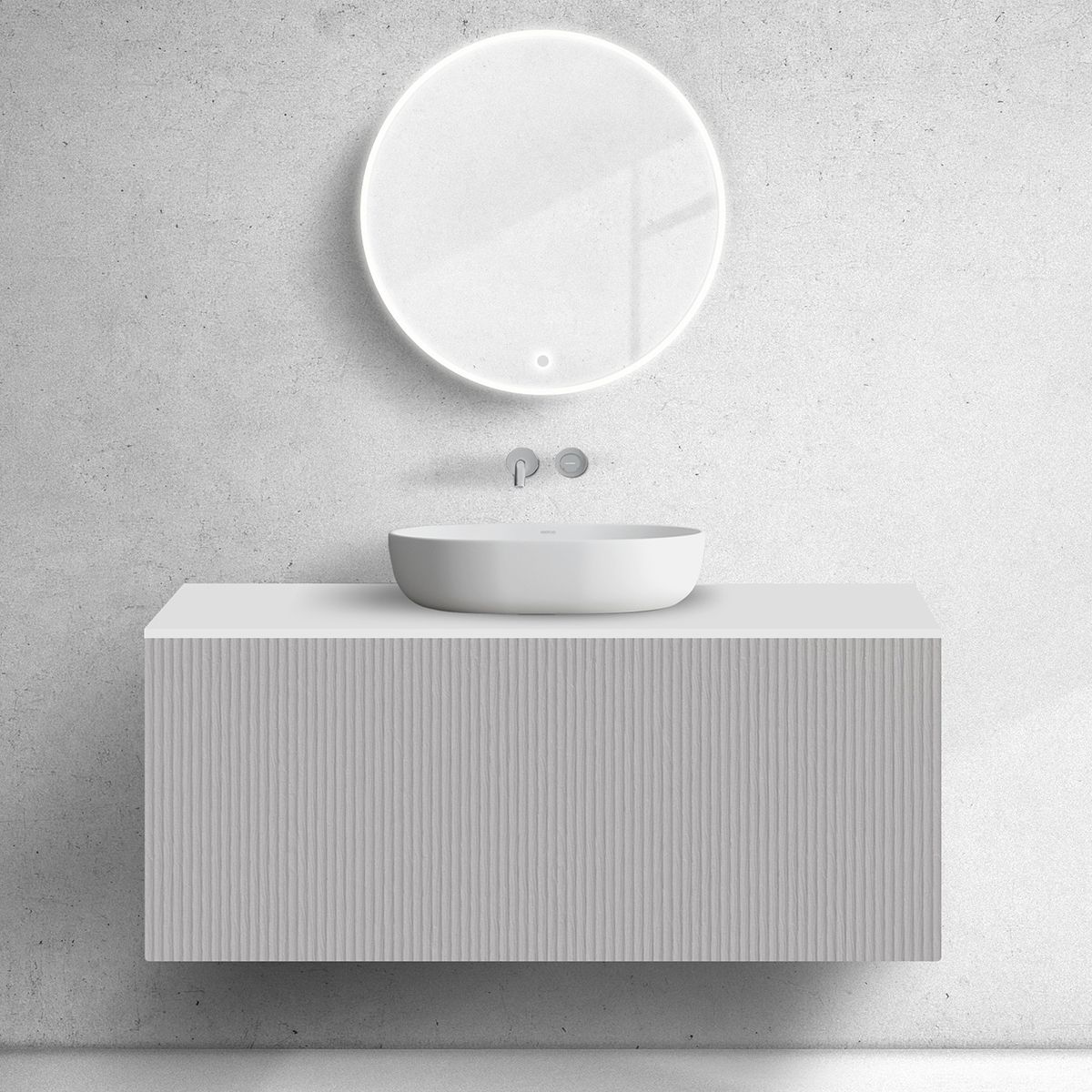 Darmowa Dostawa - Szafka z blatem 120x45x53.6 cm podumywalkowa wisząca biała Oltens Lun 68741900