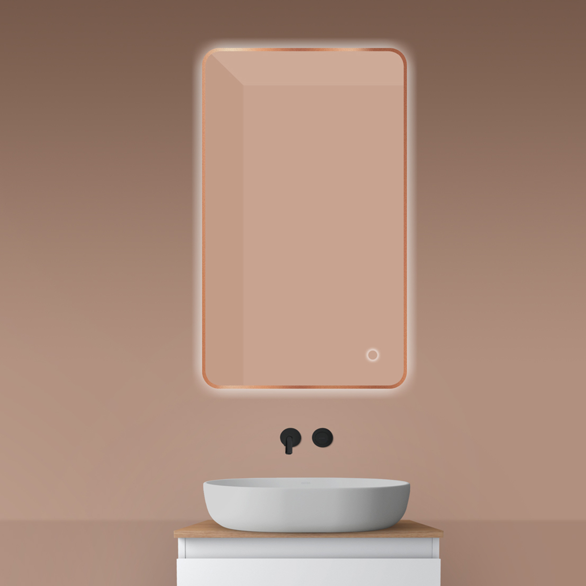 Darmowa Dostawa - Lustro 60x100 cm prostokątne z oświetleniem z matą grzewczą Oltens Nordlis 64120610