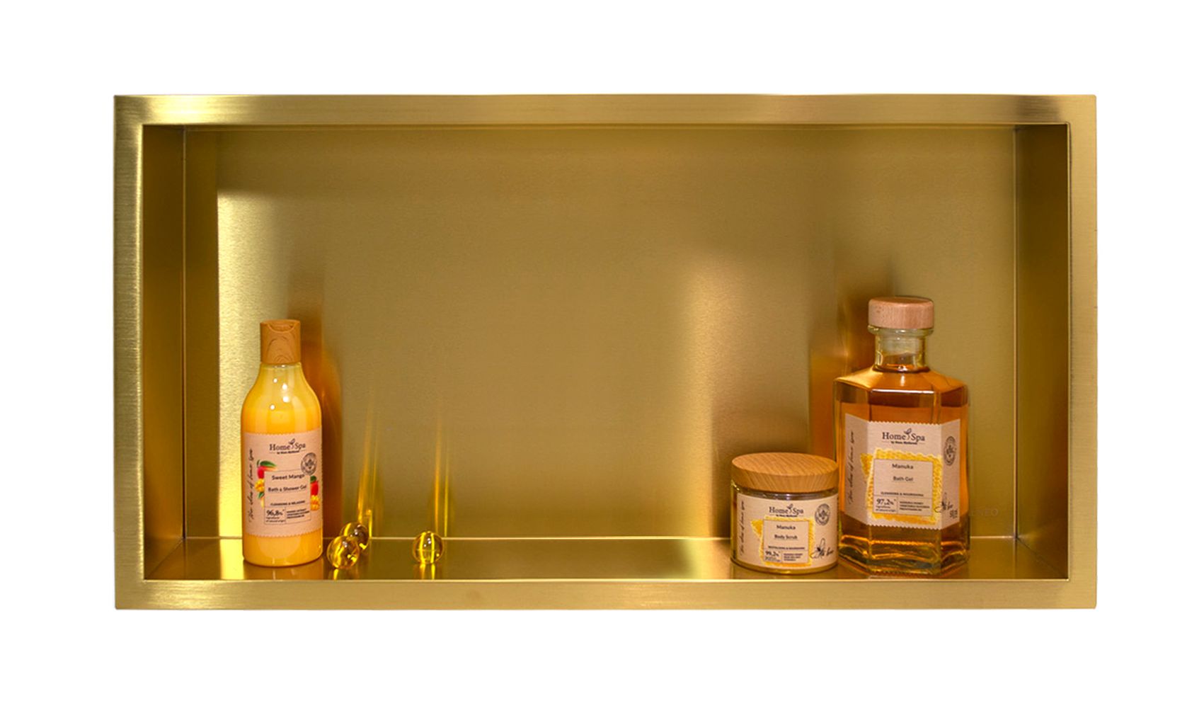 Darmowa Dostawa - Półka wnękowa 60 cm złota Balneo Wall-Box One Gold OBBR3