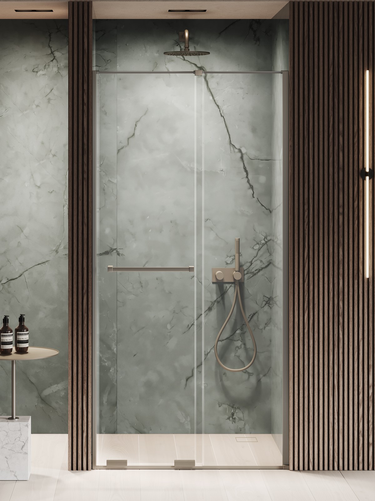 Darmowa Dostawa - Drzwi prysznicowe 150 cm rozsuwane gunmetal szczotkowany/szkło przezroczyste New Trendy Smart Gunmetal Brushed EXK7829