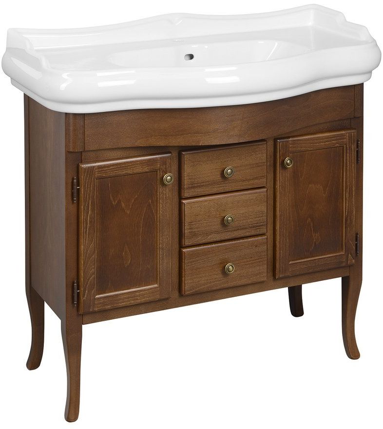 Darmowa Dostawa - Szafka 89x36.5x80 cm podumywalkowa stojąca buk Sapho Retro 1620