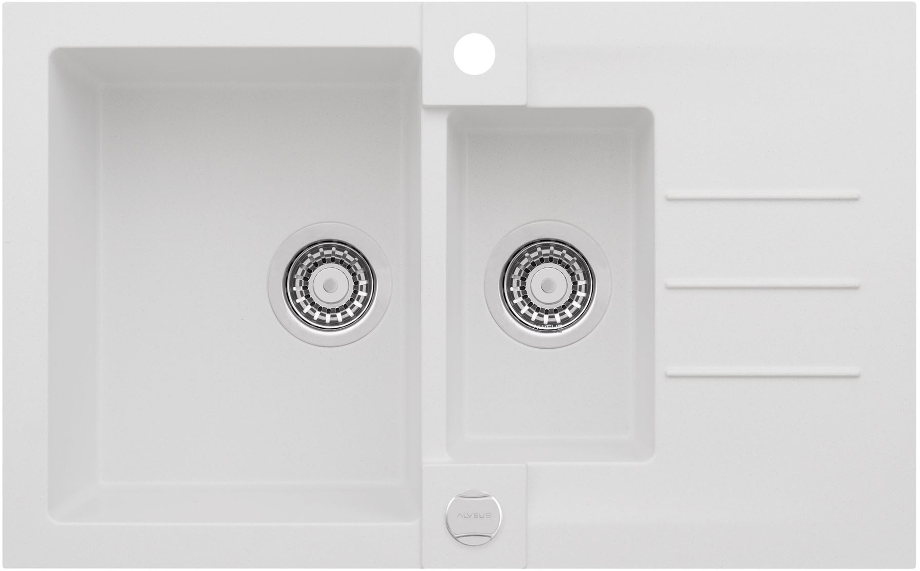 Darmowa Dostawa - Zlewozmywak granitowy 78x48 cm biały Alveus Rock 1217011