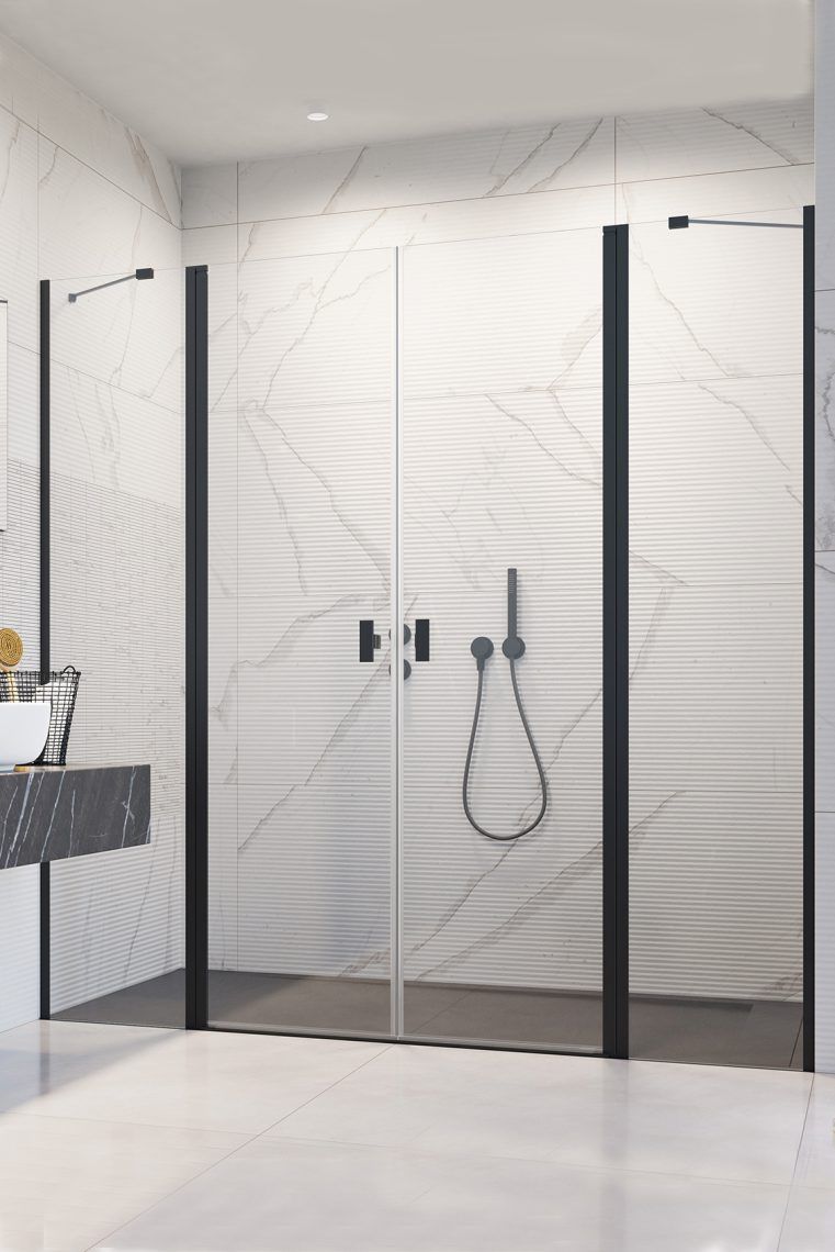 Darmowa Dostawa - Drzwi prysznicowe 103 cm uchylne do ścianki bocznej Radaway Nes Black DWD II 100371035401