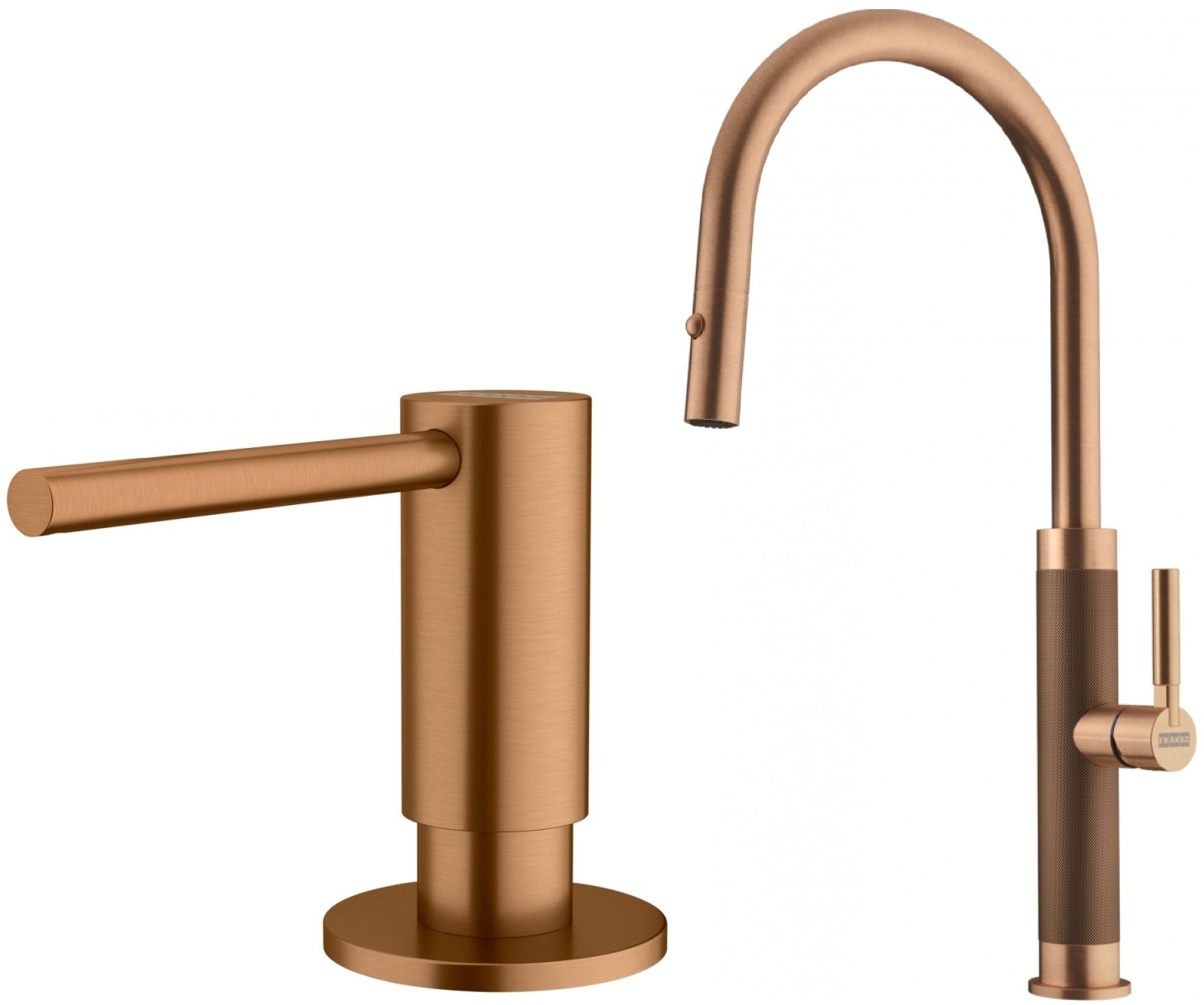 Darmowa Dostawa - Bateria kuchenna z dozownikiem stojąca miedź Franke Mythos Masterpiece Pull-Out Spray abset10764
