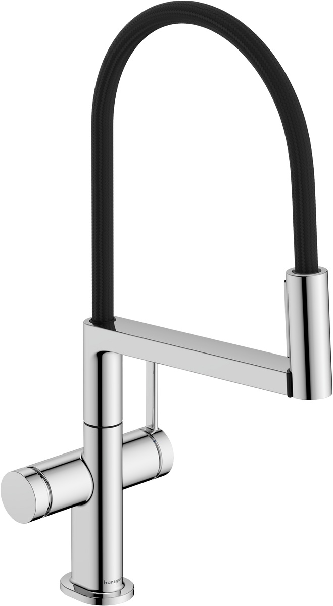 Darmowa Dostawa - Bateria kuchenna stojąca chrom-czarna Hansgrohe Talis Select M54 PowderSpray 72861000