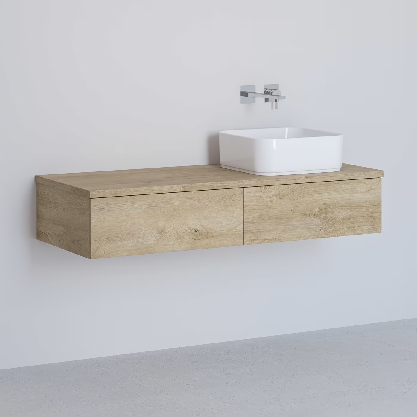 Darmowa Dostawa - Szafka z blatem 121x48.7x23.5 cm podumywalkowa wisząca dąb Kronenbach Cube KBWTKOWTL1212GH