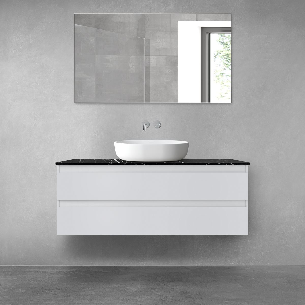 Darmowa Dostawa - Szafka z blatem 120x45.6x48.6 cm podumywalkowa wisząca szara Oltens Vernal 68729700